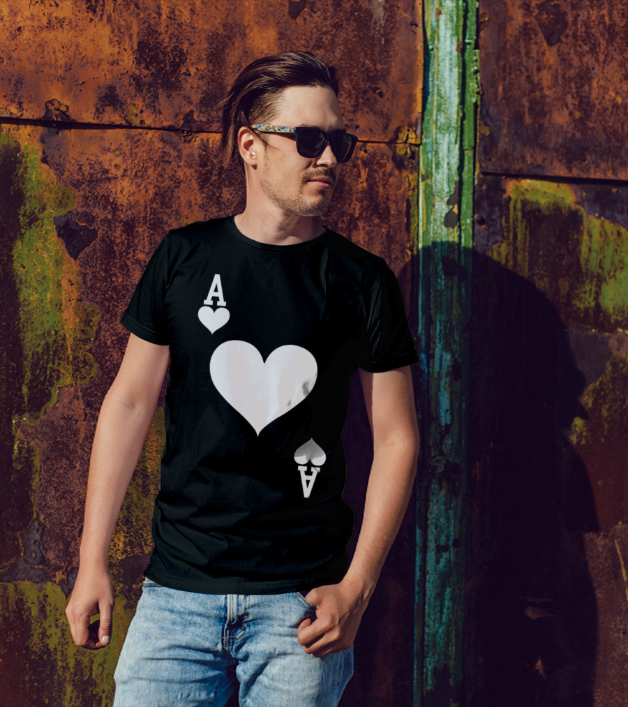 Ace Of Hearts Halloween Playing Card T-Shirt