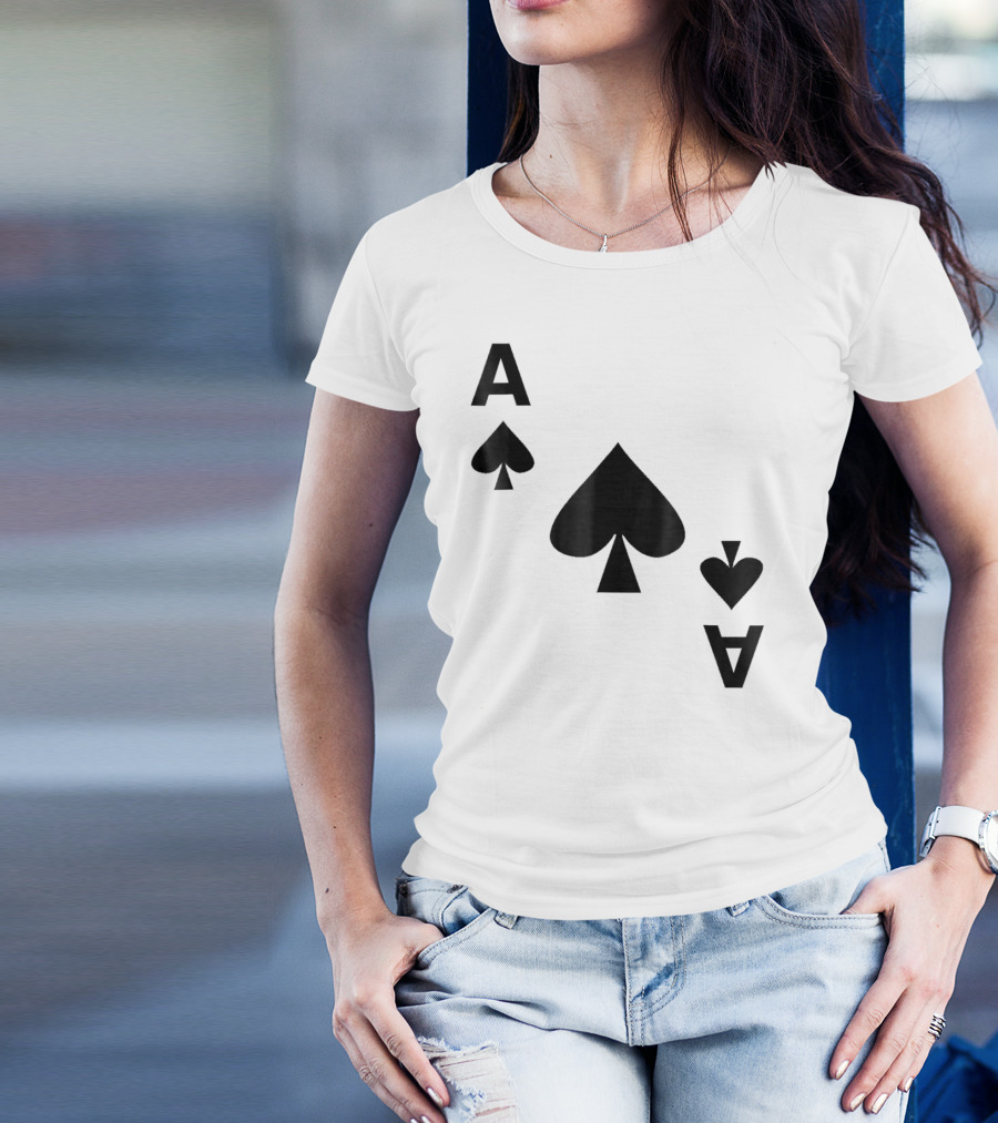 Ace Of Spades Halloween Card Black T-Shirt