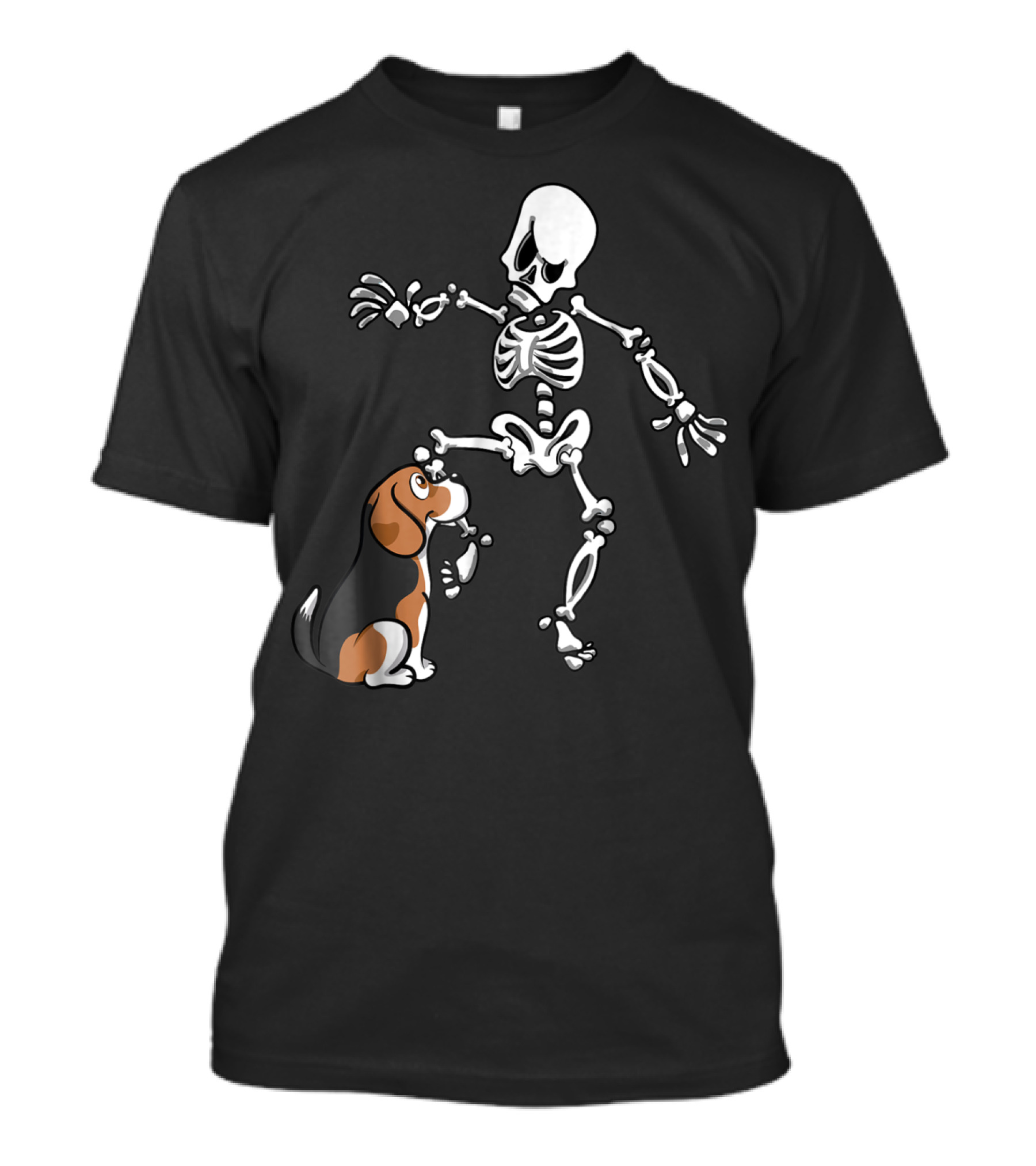 Beagle Biting Skeleton Leg Halloween Dog Funny T-Shirt