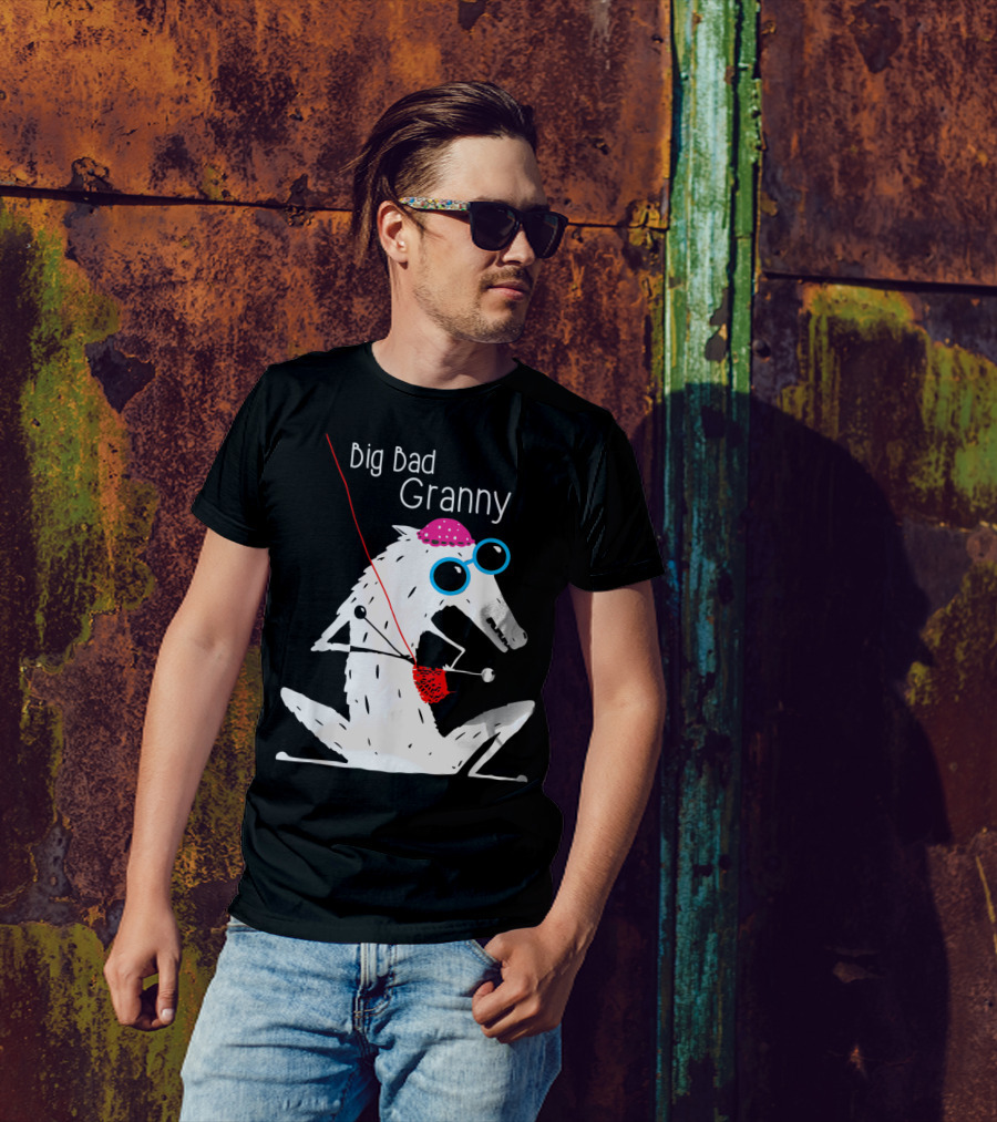Big Bad Granny Big Bad Wolf Knitting Fun T-Shirt