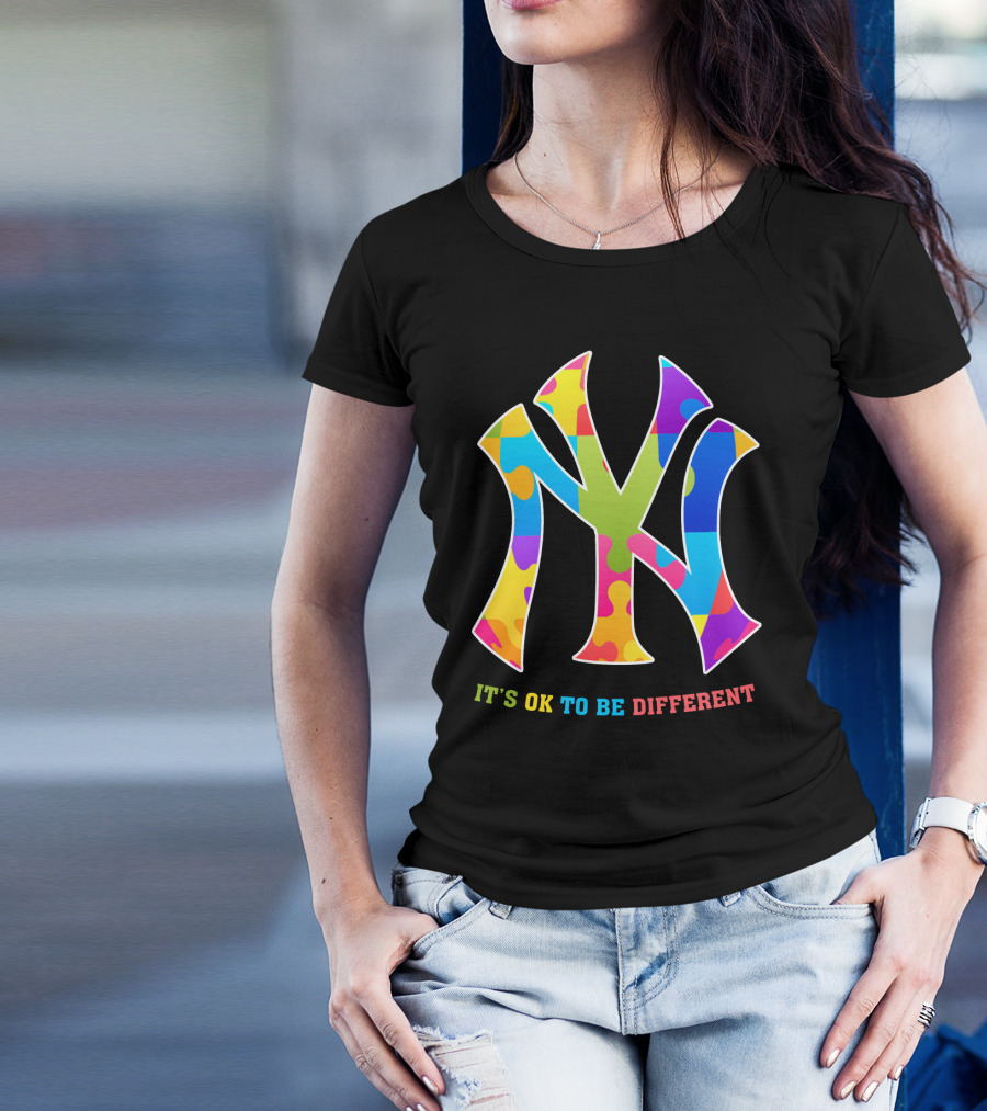 New York Yankees Colorful Logo It's OK To Be Different T-Shirt