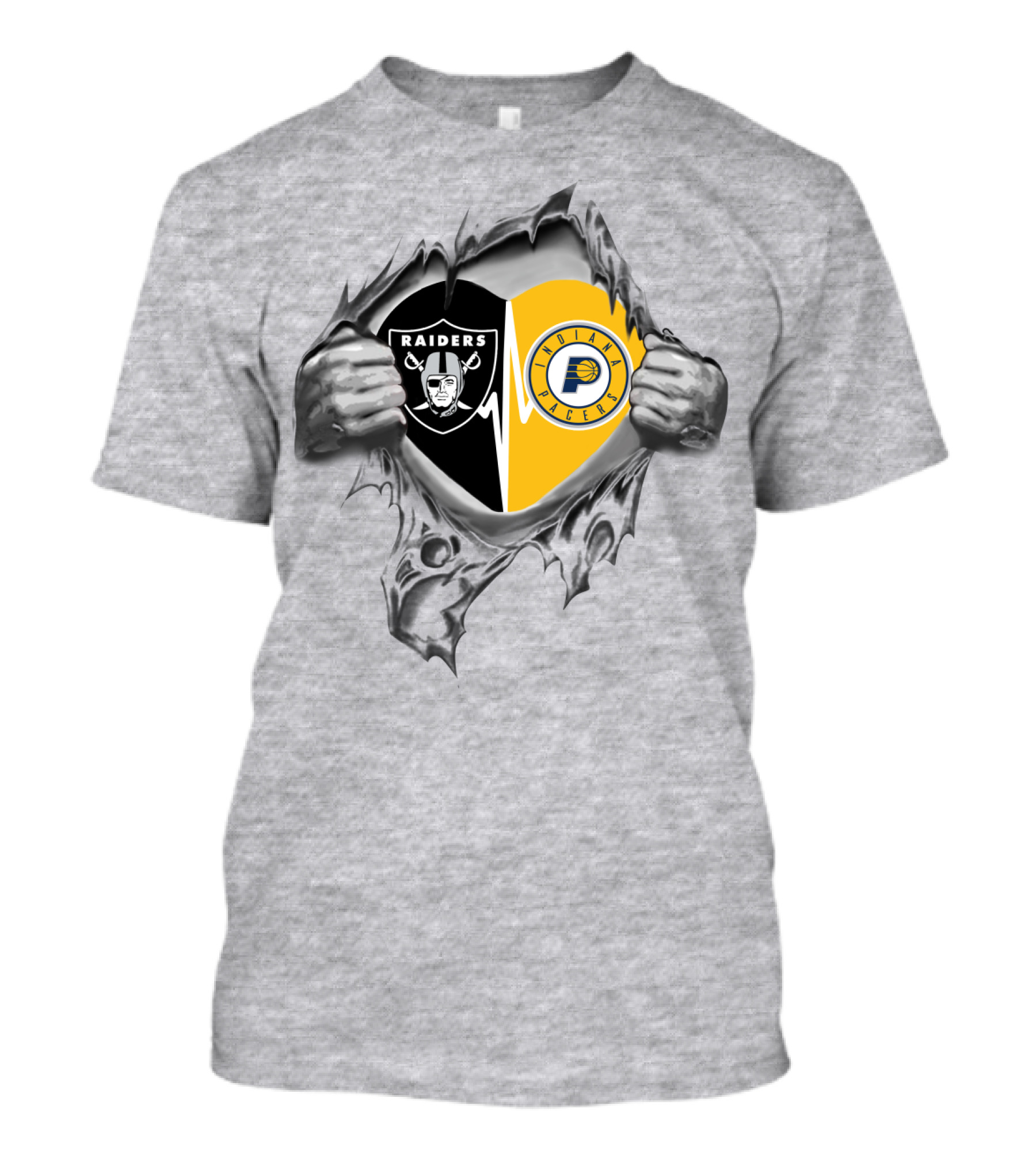 Raiders Pacers Heart Torn T-Shirt