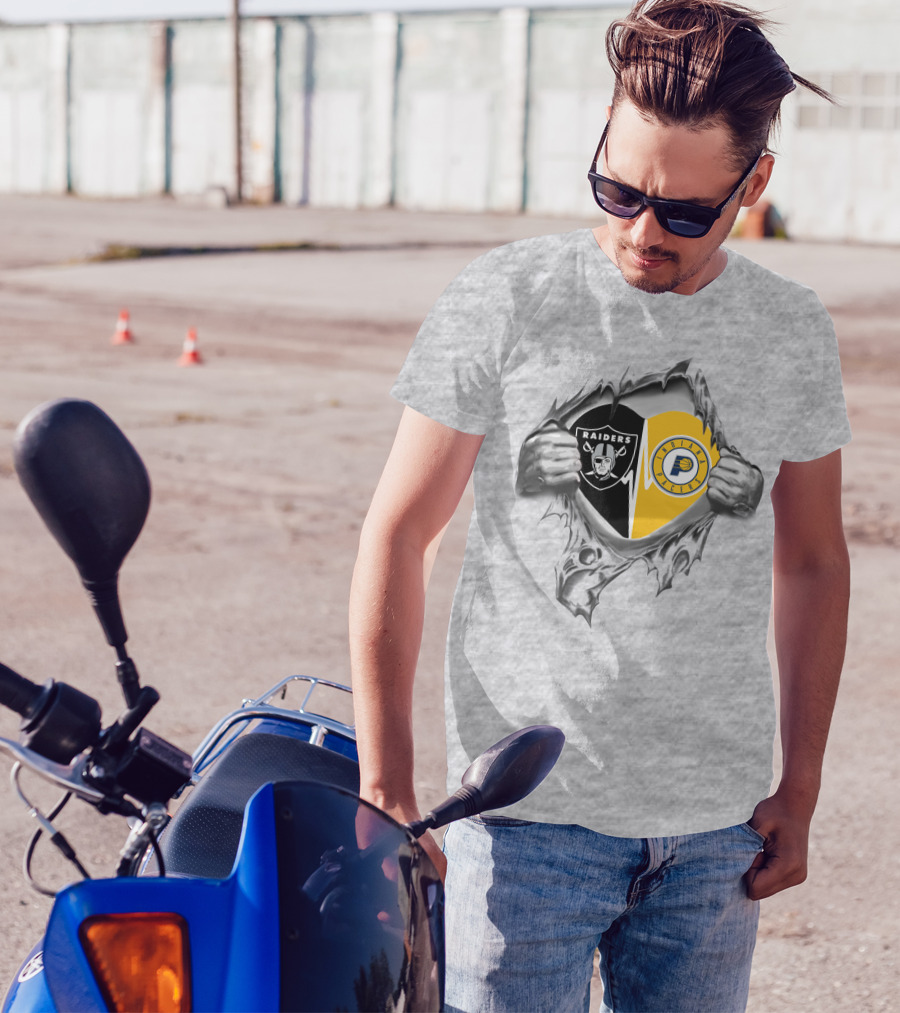 Raiders Pacers Heart Torn T-Shirt