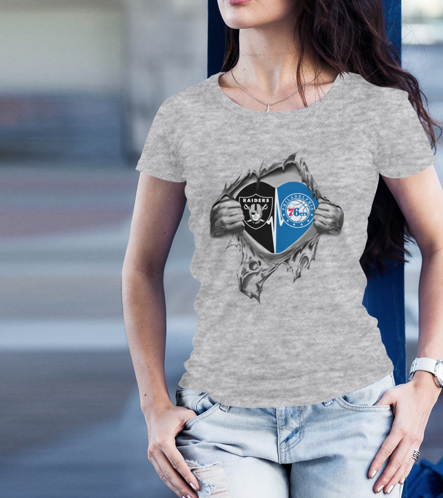 Raiders Philadelphia 76ers It's In My Heart T-Shirt