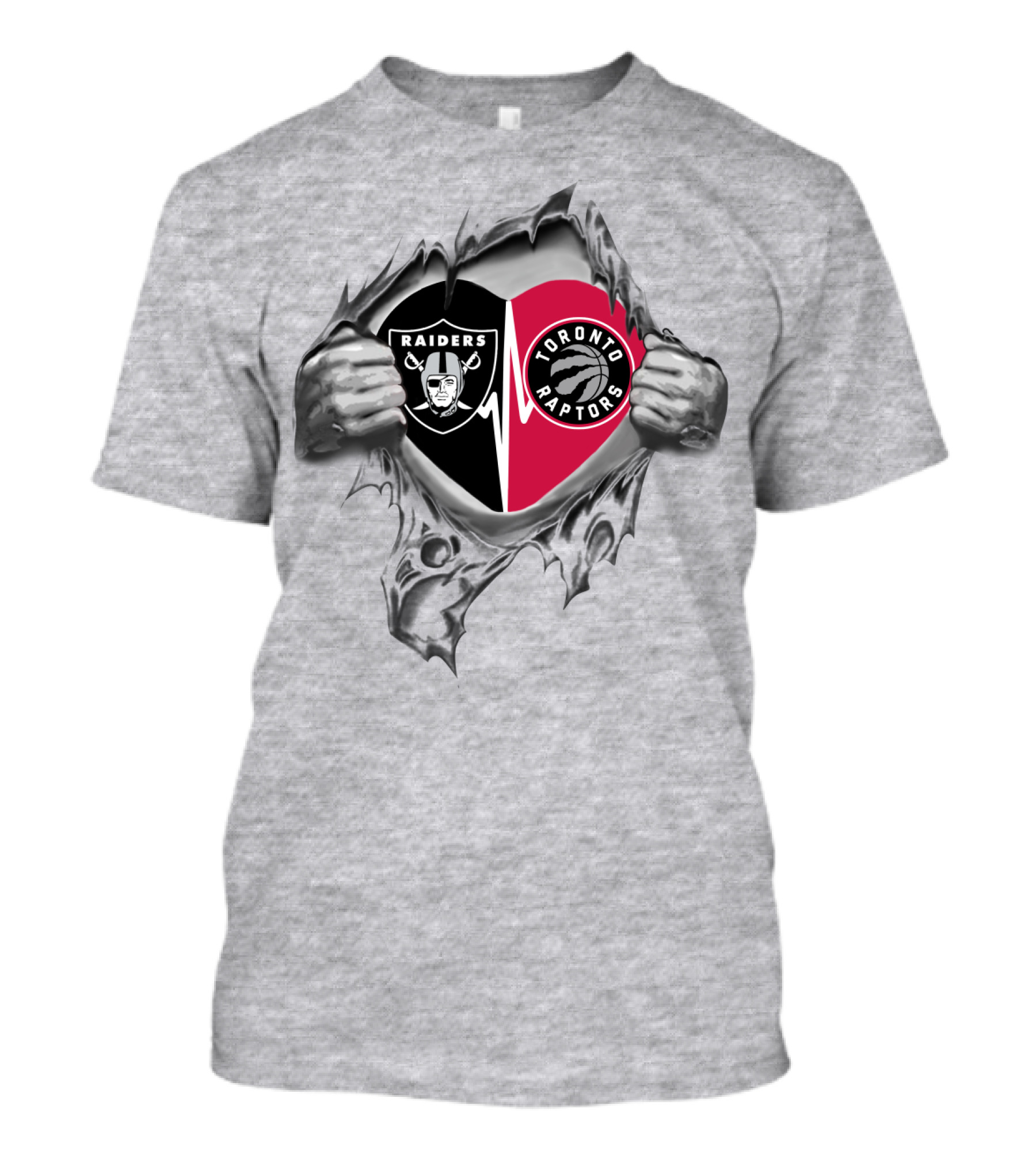Raiders Toronto Raptors Heart Raider Raptor It's In My Heart T-Shirt
