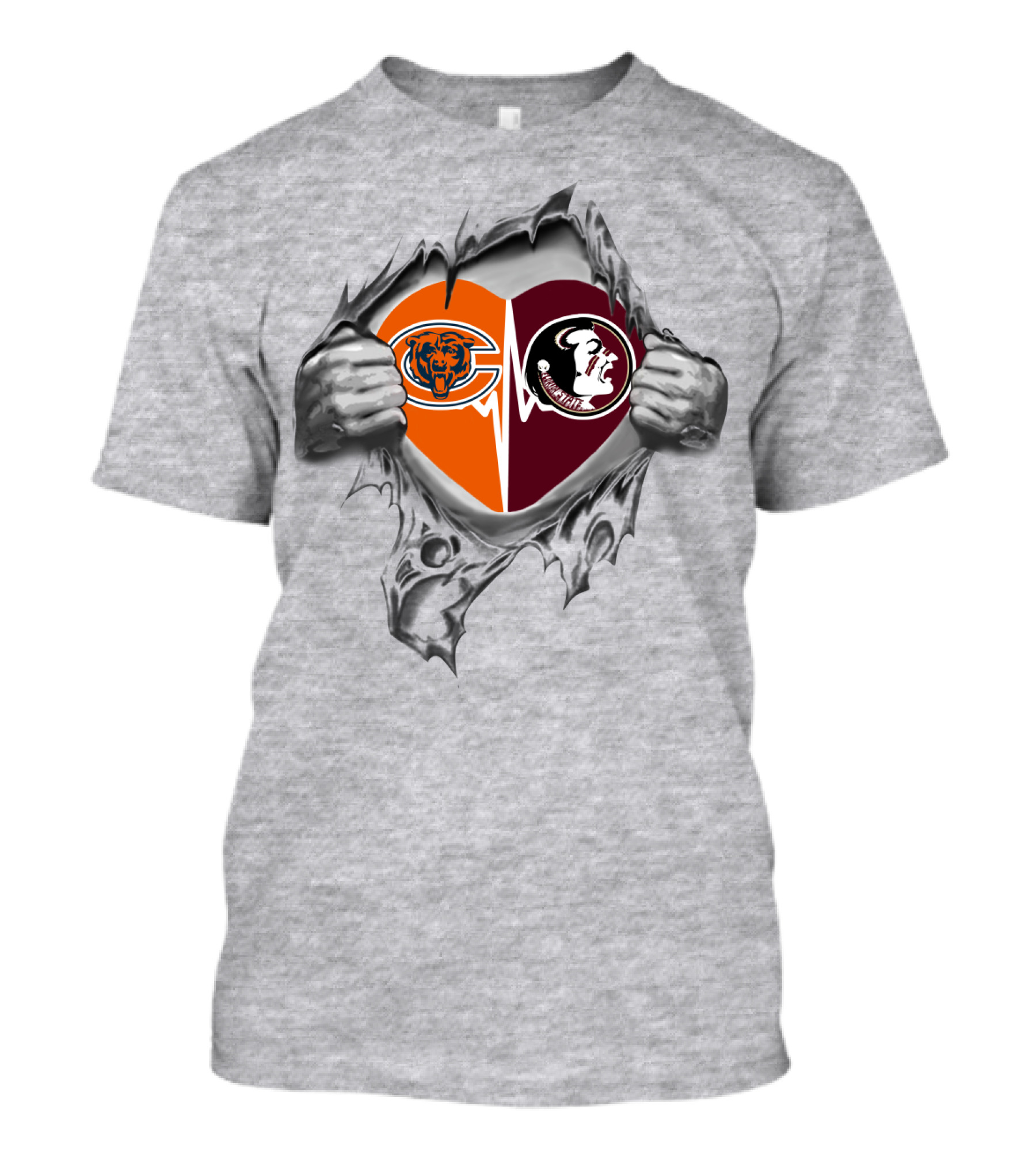 Bears Seminoles Heart Logo T-Shirt