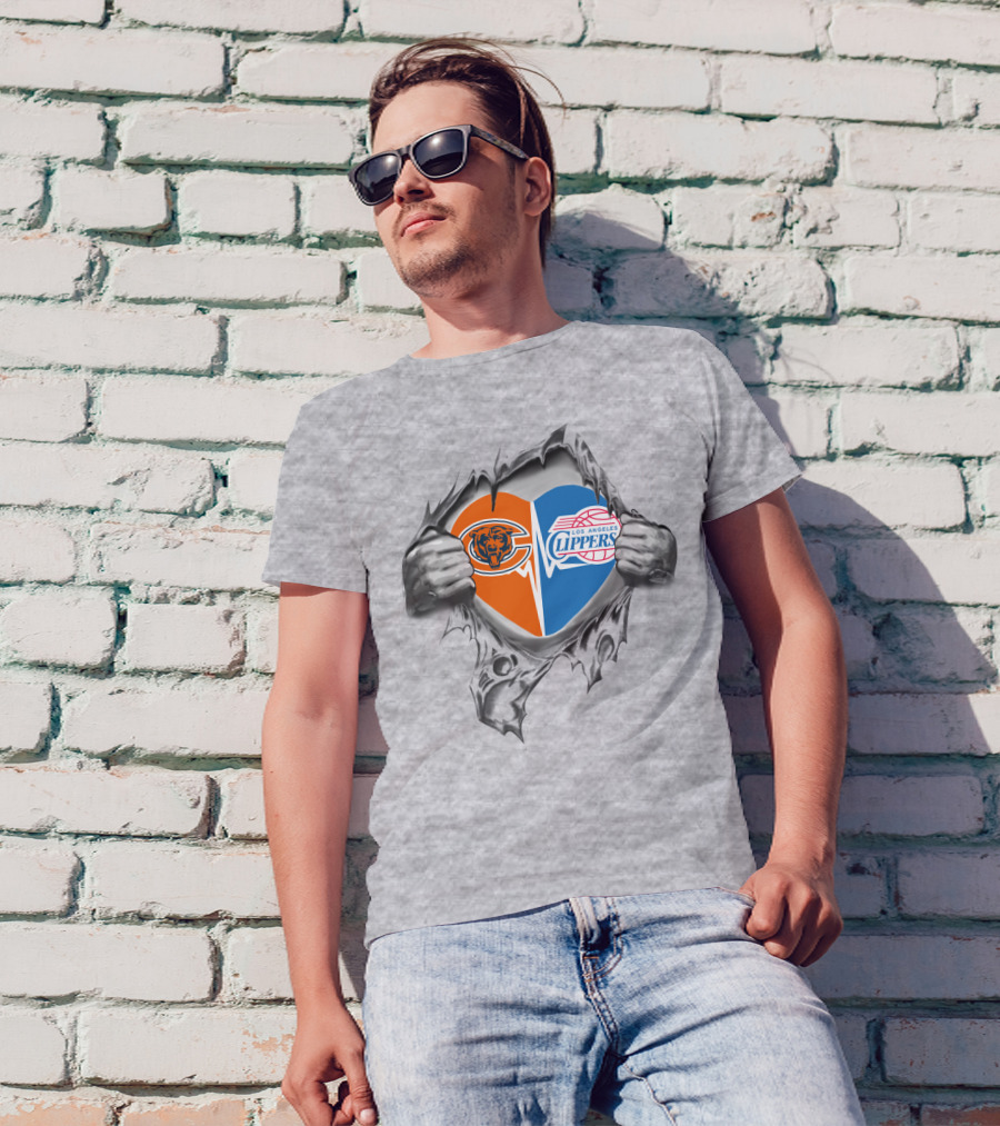 Chicago Bears Los Angeles Clippers It's In My Heart T-Shirt