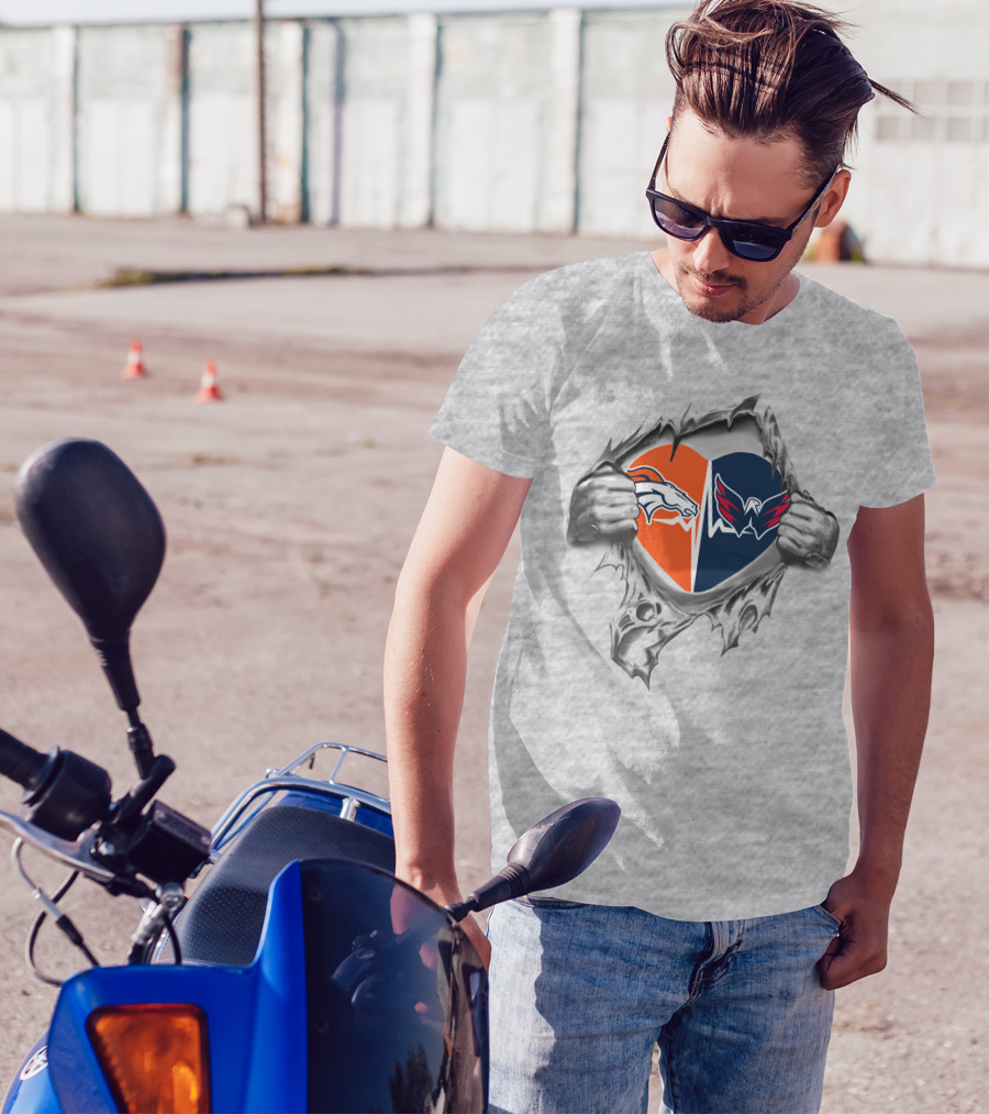 Broncos Capitals Heart Logo Fusion T-Shirt