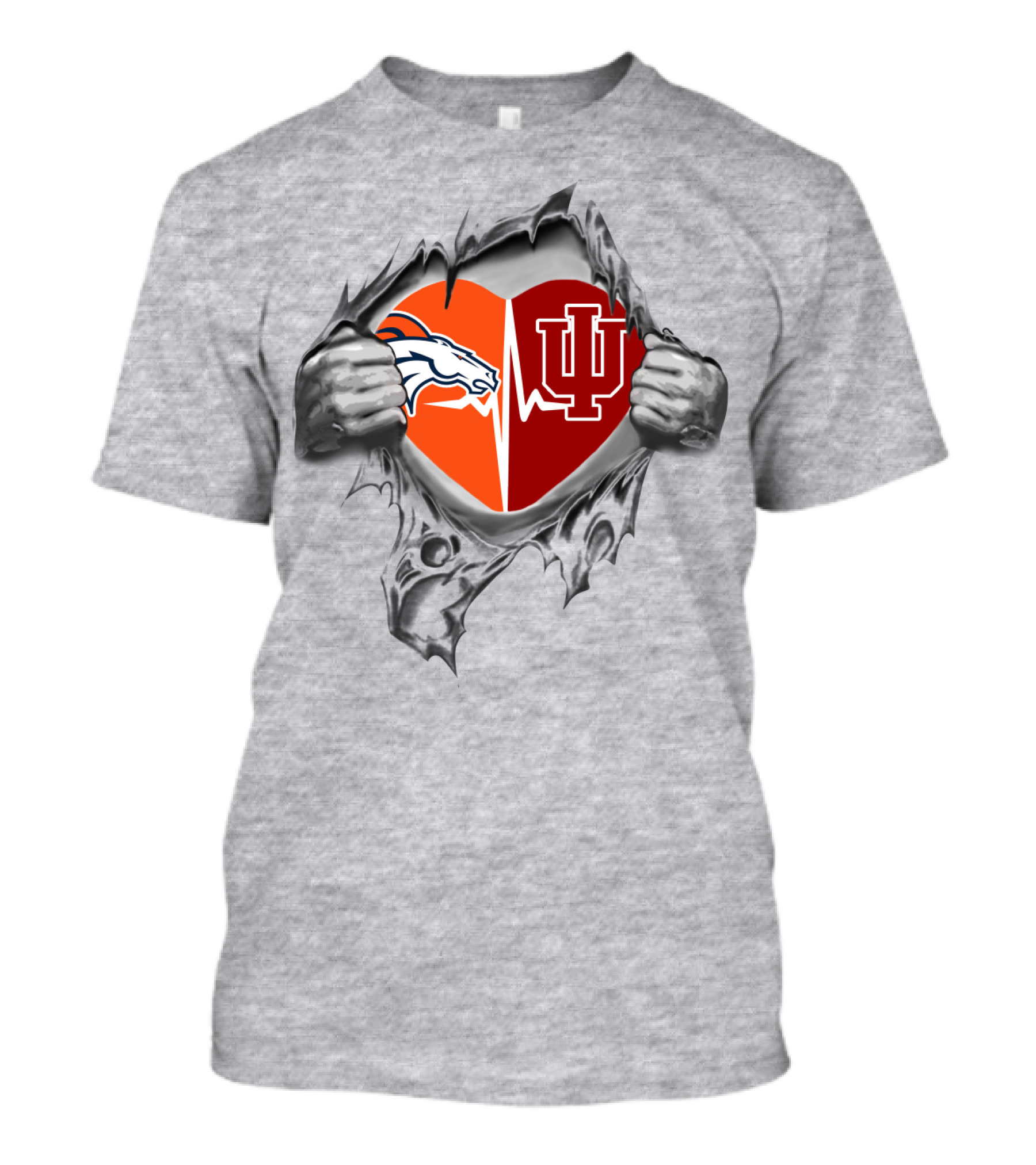 Broncos Hoosiers Heartbeat Split T-Shirt