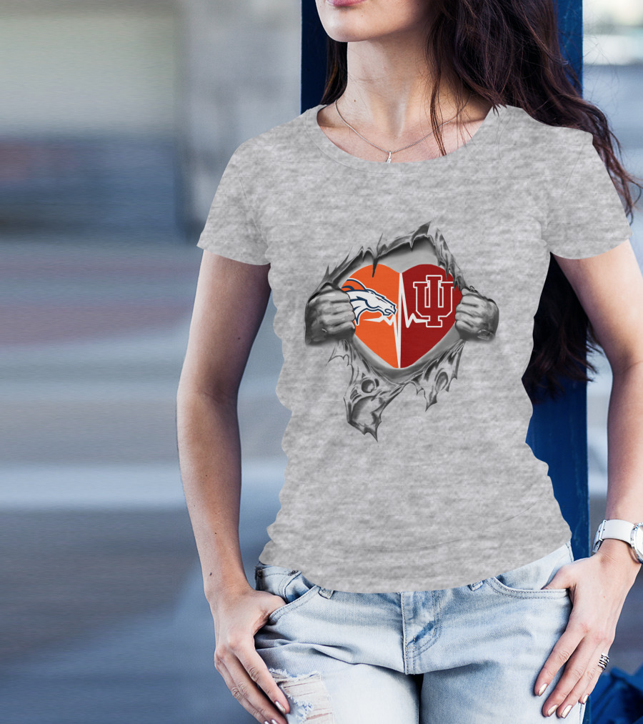 Broncos Hoosiers Heartbeat Split T-Shirt