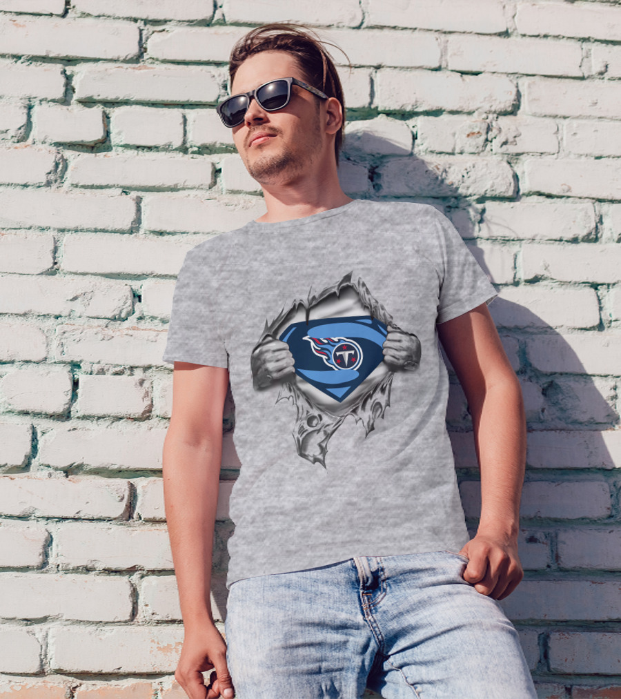 Tennessee Titans Super Logo Ripped Superman T-Shirt