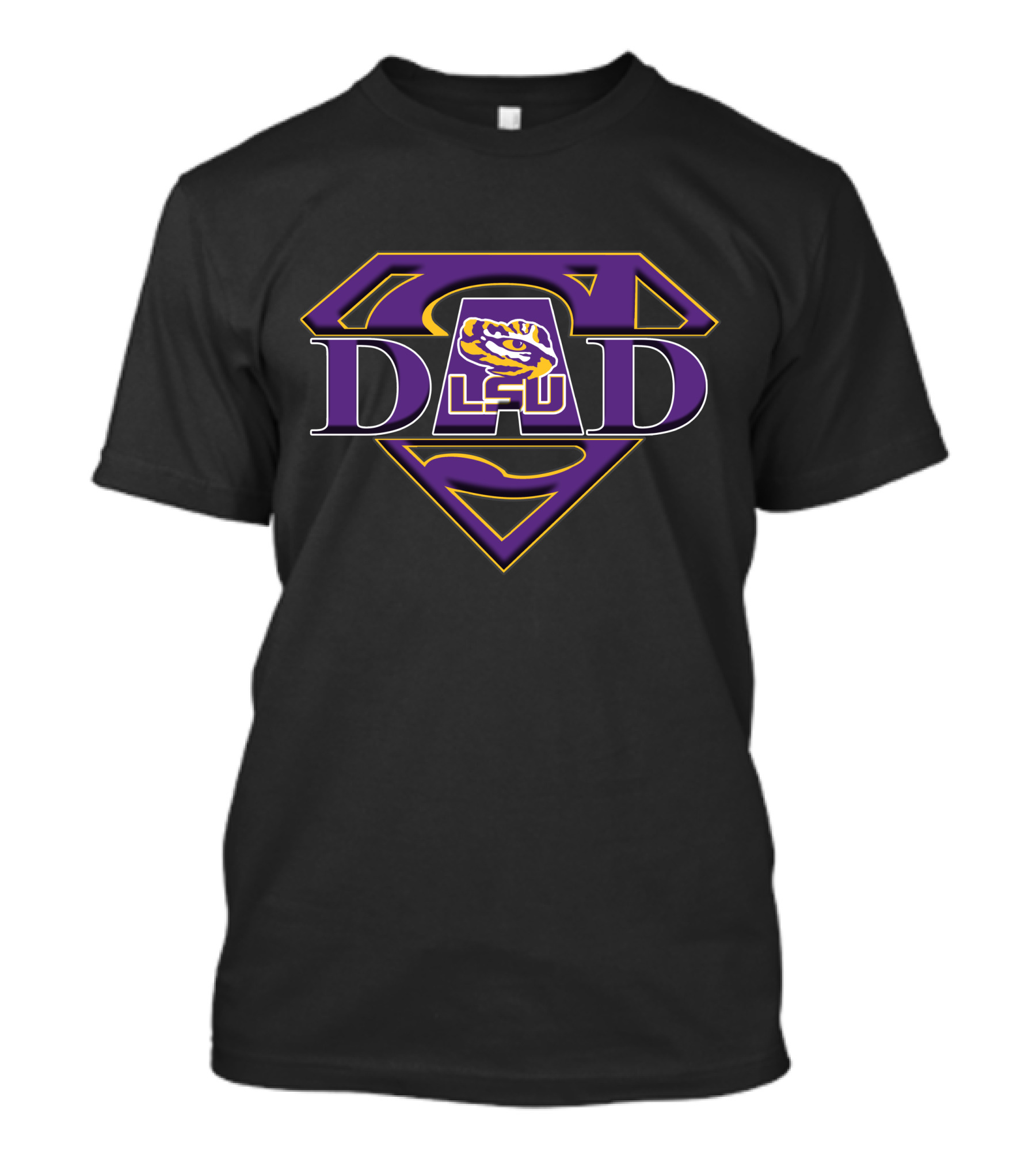 LSU Tigers Super Dad Hero Emblem T-Shirt