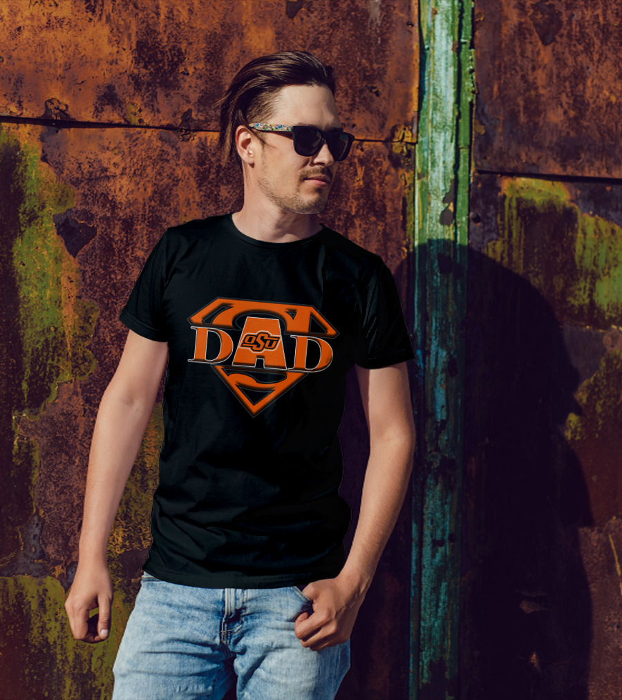 Oklahoma State Cowboys OSU Super Dad Superman T-Shirt