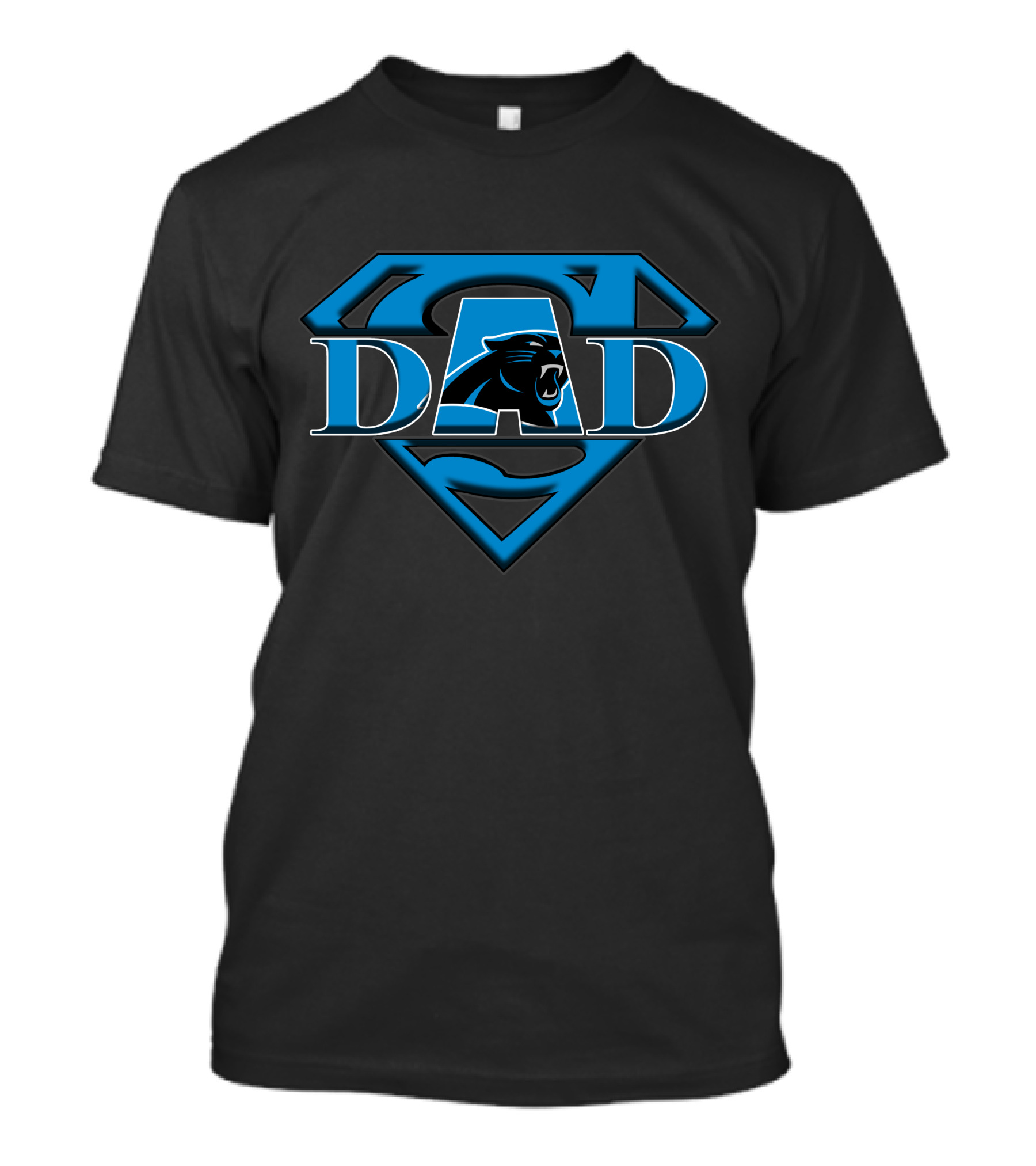 Panthers Super Dad Logo Emblem With Blue Panther T-Shirt