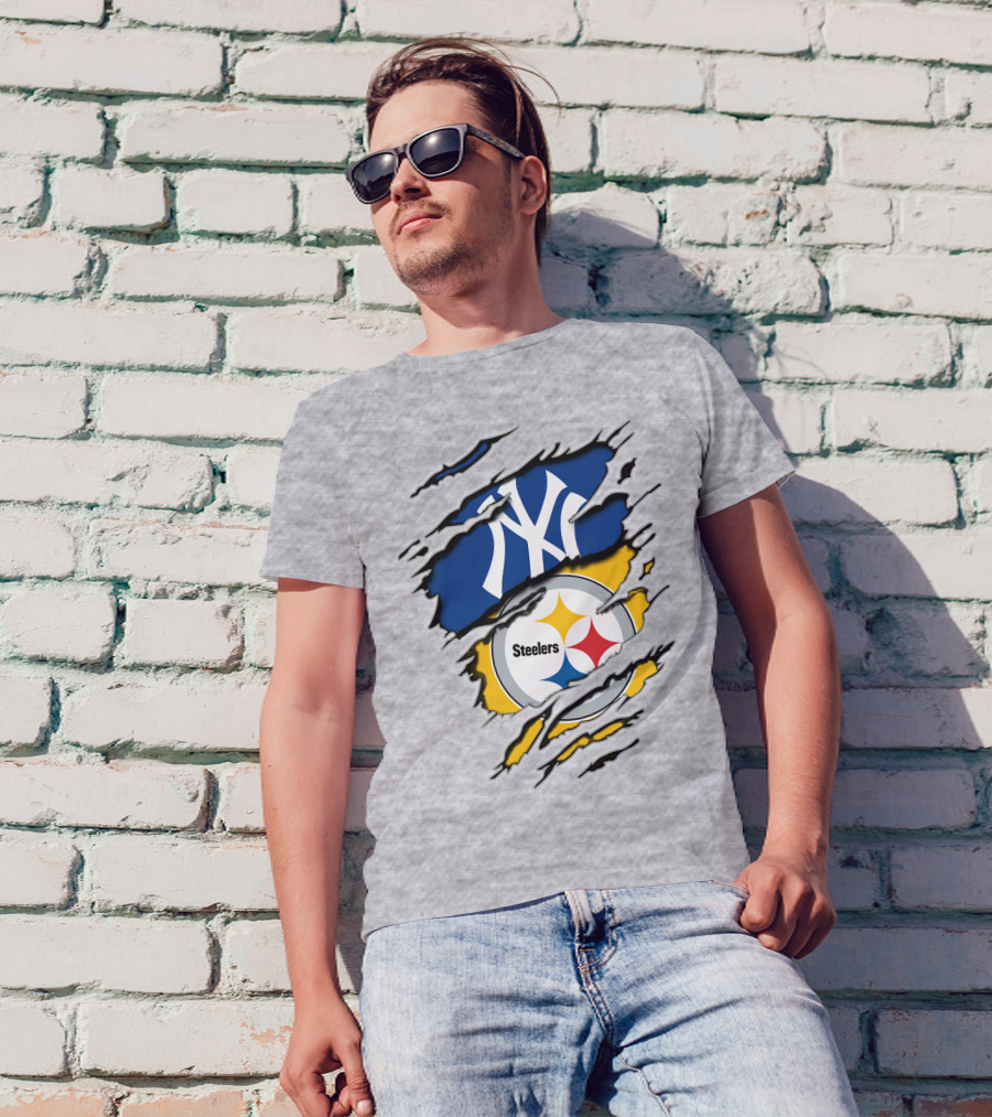 Steelers Yankees Torn Layered T-Shirt