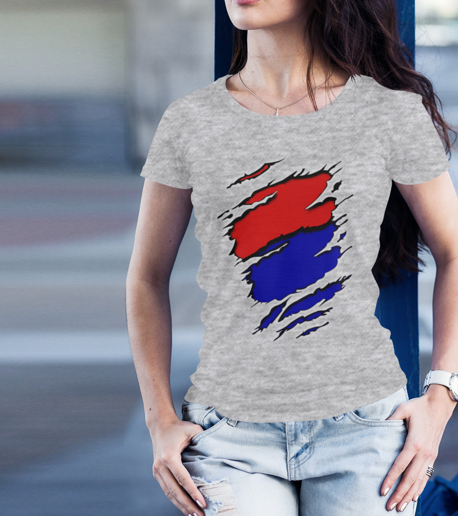 Buc Du Red Blue Claw Marks T-Shirt
