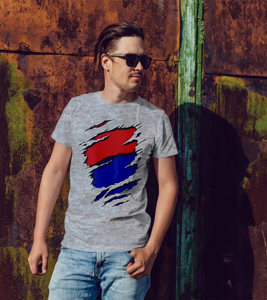 Buc Du Red Blue Claw Marks T-Shirt