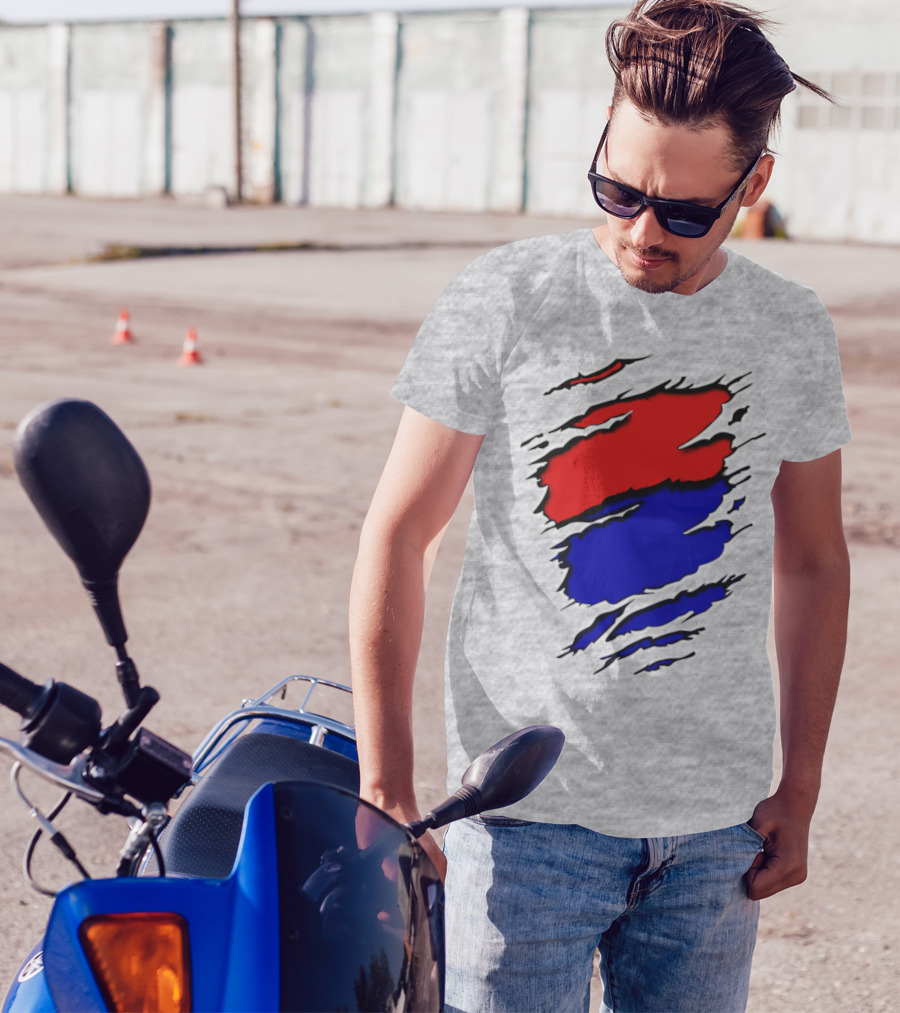 Buc Du Red Blue Claw Marks T-Shirt