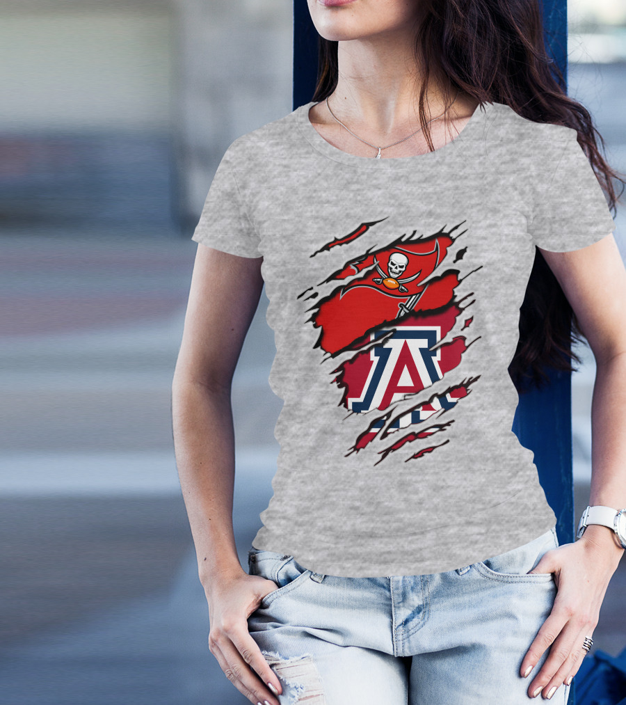 Buccaneers Arizona Wildcats Football Logo Crossover T-Shirt