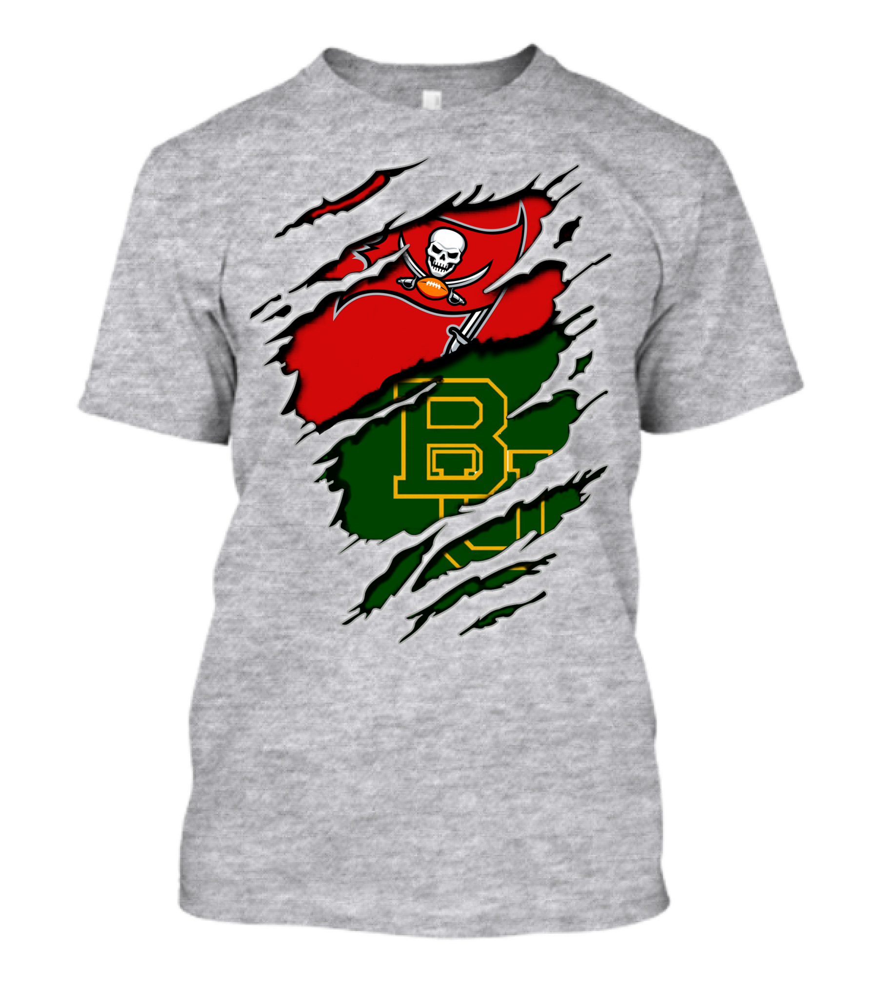 Buccaneers Baylors Skull Flag Ripped T-Shirt
