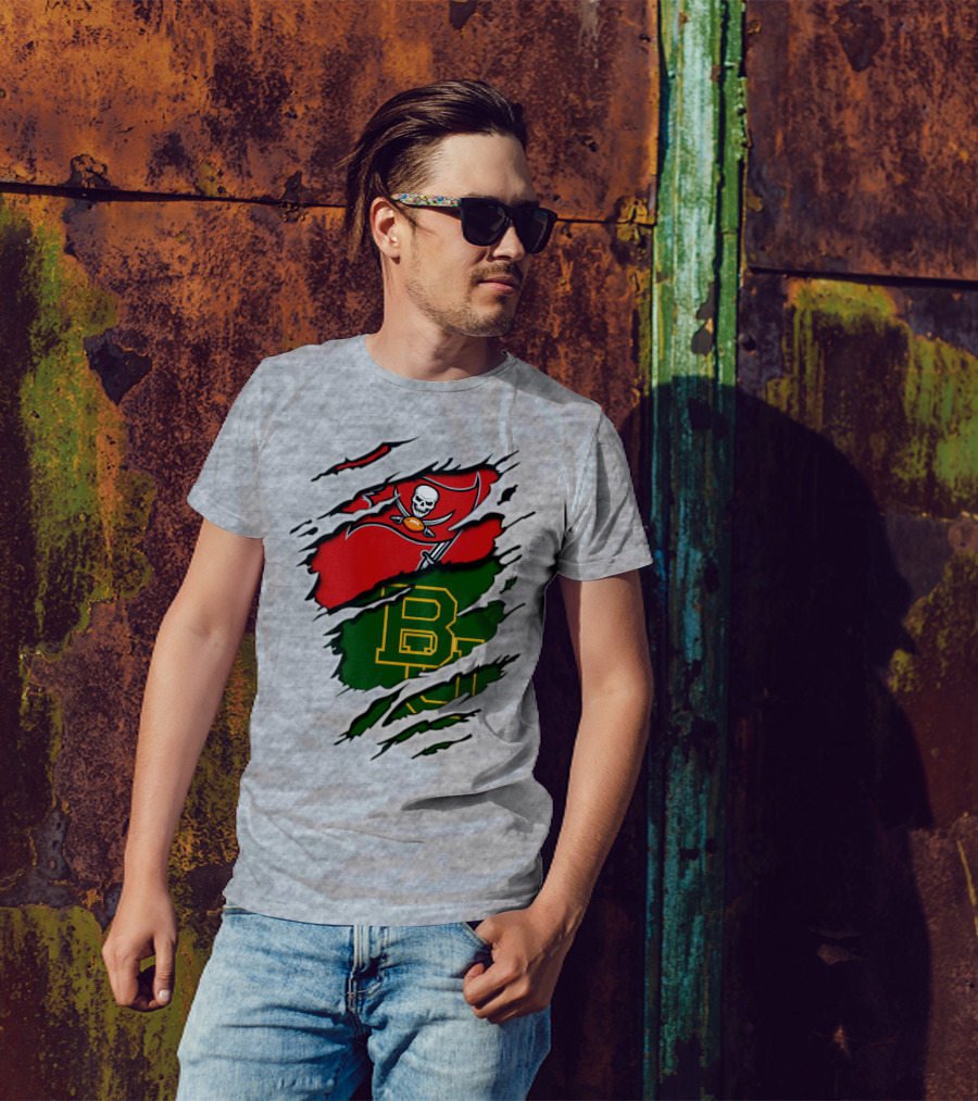 Buccaneers Baylors Skull Flag Ripped T-Shirt
