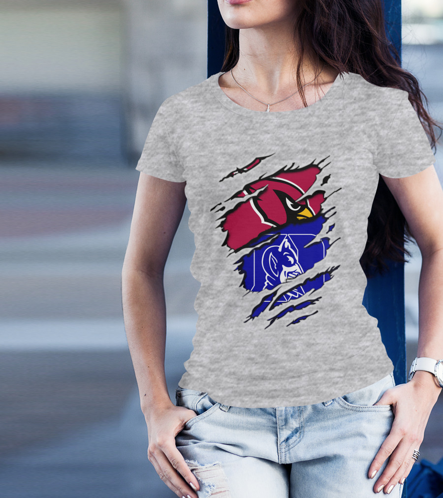 Cardinals And Duke Blue Devils Split T-Shirt