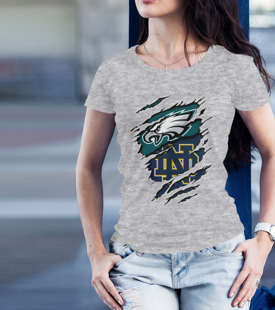 Philadelphia Eagles Notre Dame Fighting Irish Fan Spirit T-Shirt