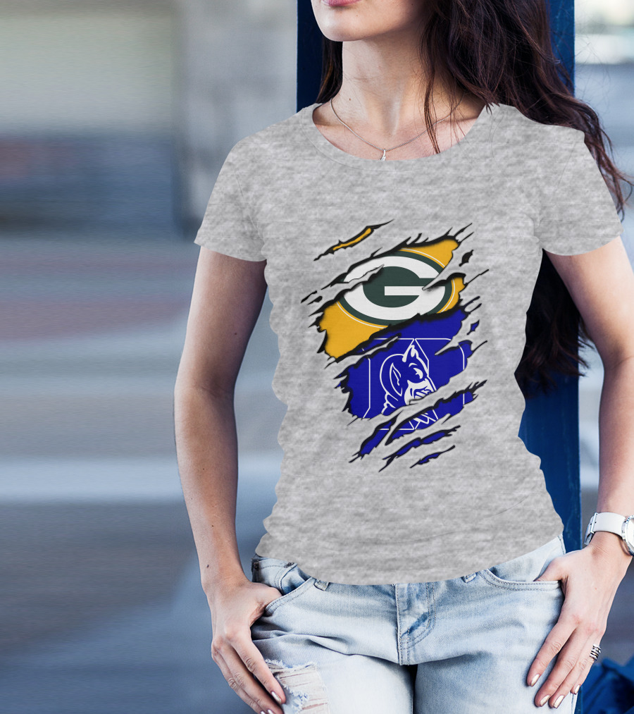 Green Bay Packers Duke Blue Devils Fusion T-Shirt