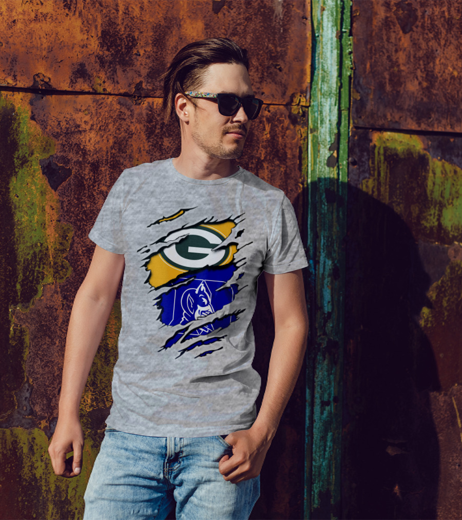 Green Bay Packers Duke Blue Devils Fusion T-Shirt