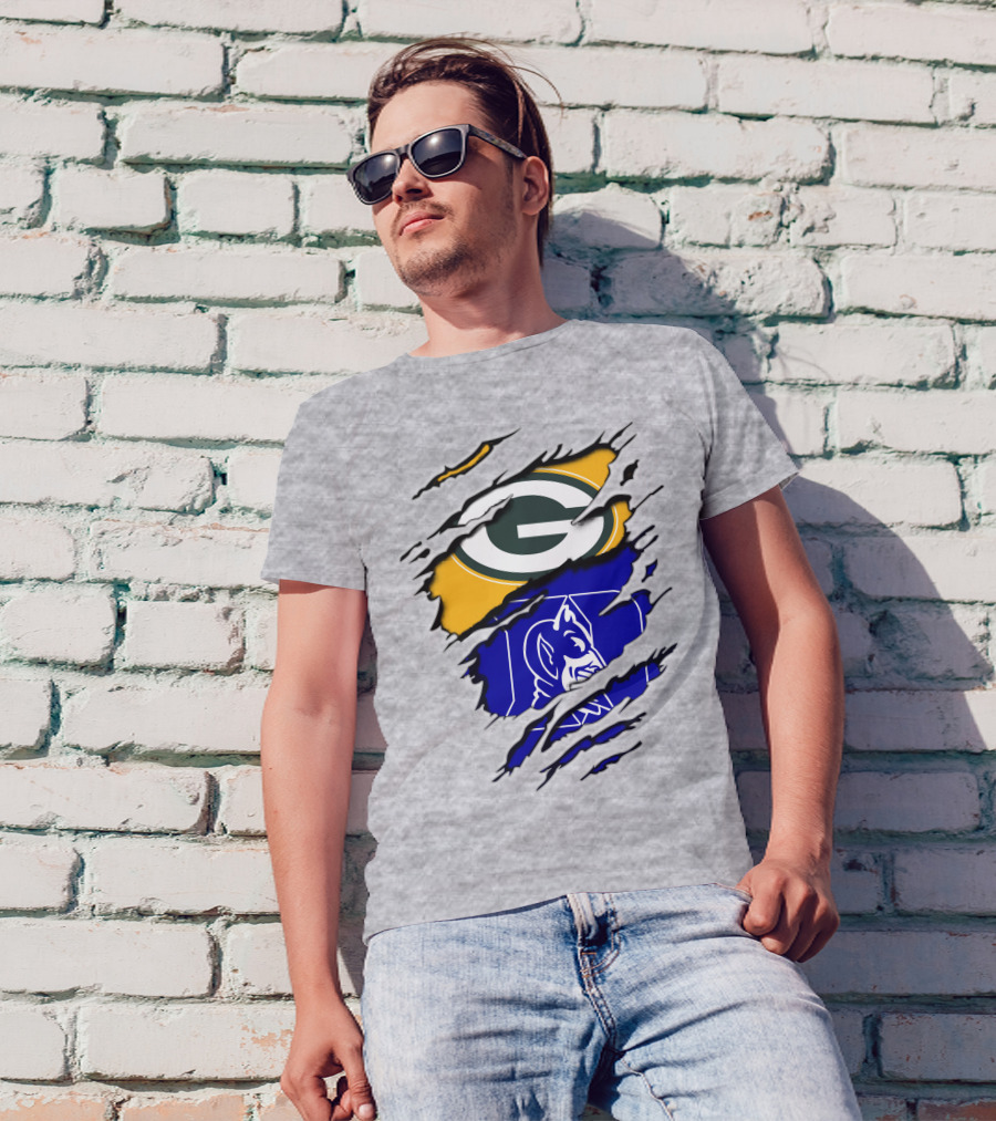 Green Bay Packers Duke Blue Devils Fusion T-Shirt