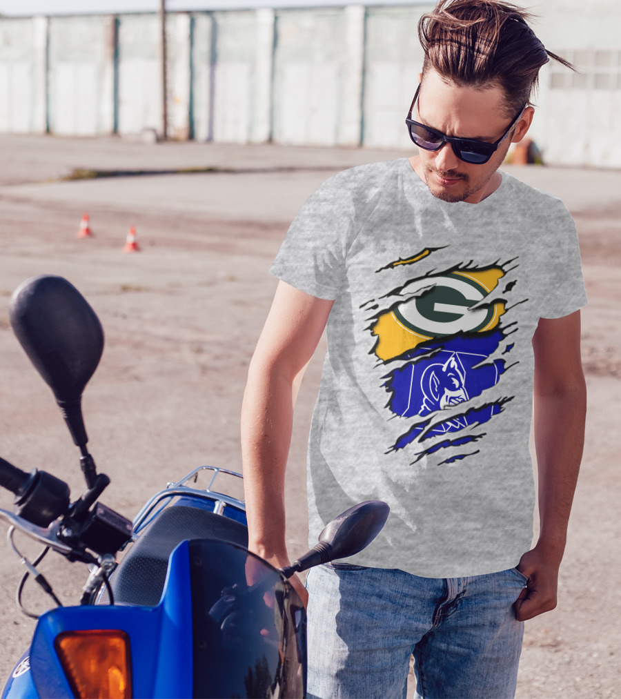 Green Bay Packers Duke Blue Devils Fusion T-Shirt