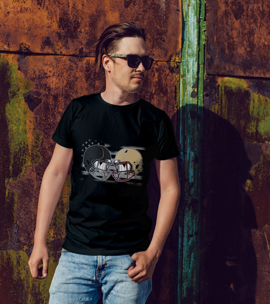 Bucca Semi American Football Helmets Flag T-Shirt