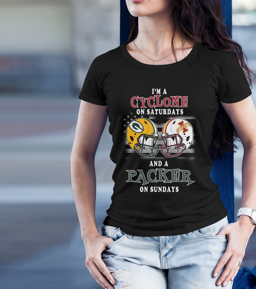 I'm A Cyclone On Saturdays And A Packer On Sundays T-Shirt