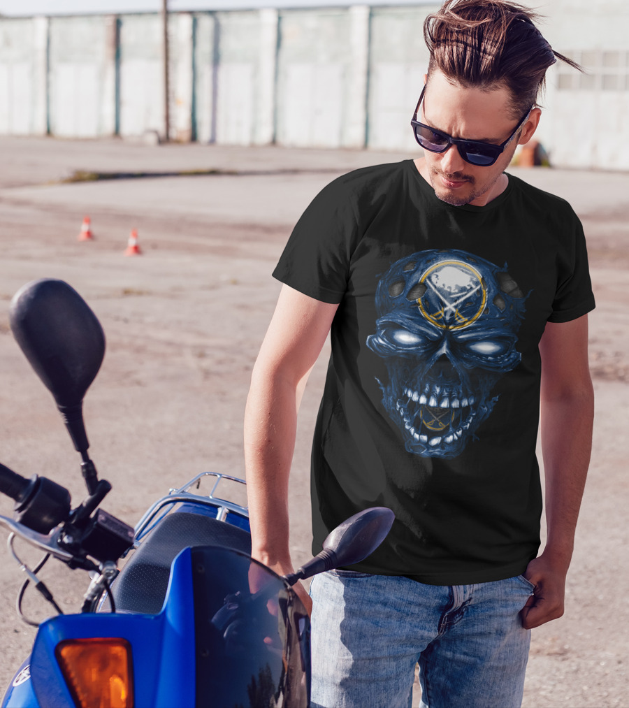 Buffalo Sabres Skull Dark Grim T-Shirt