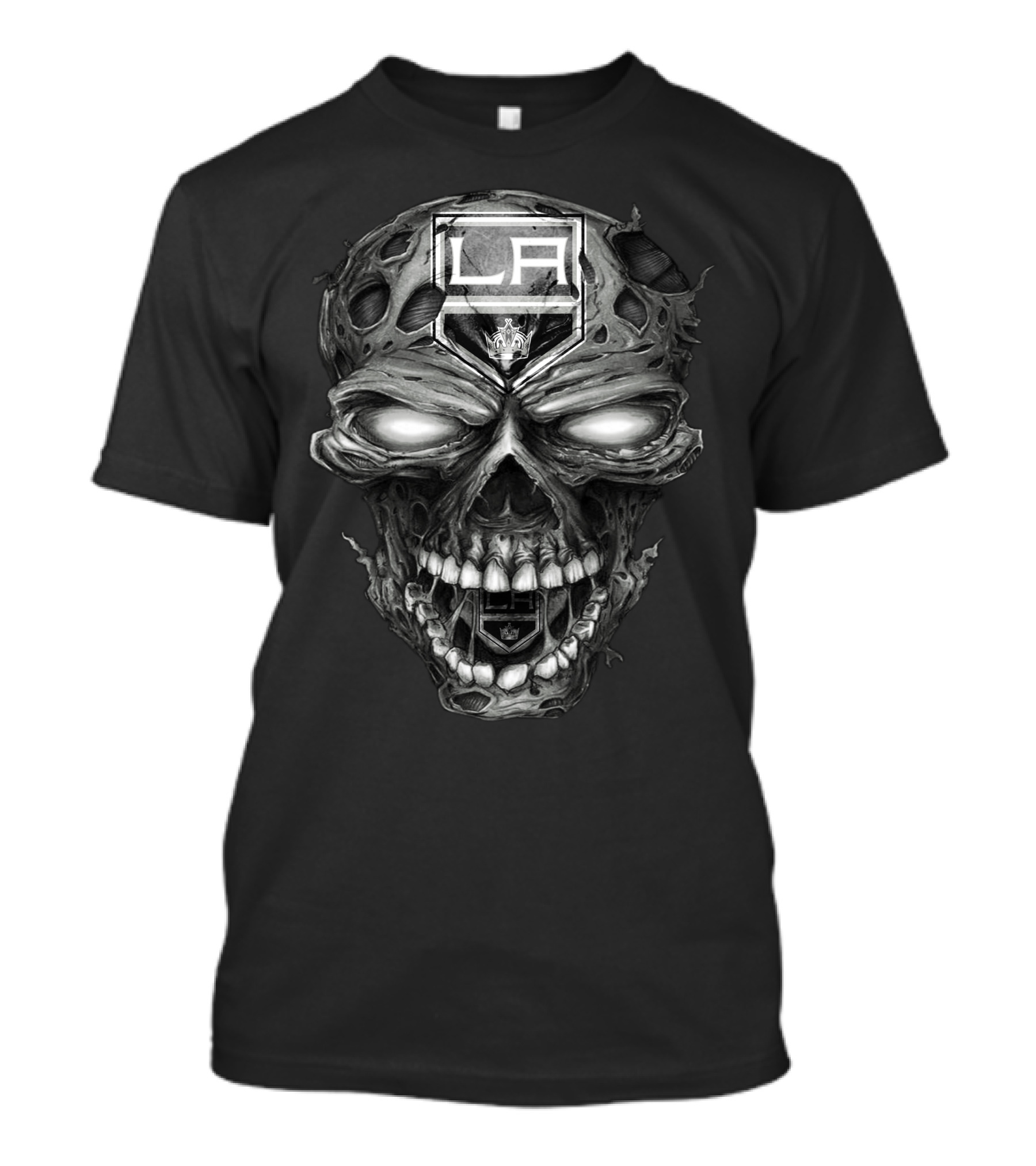 La Kings Skull Design Los Angeles Hockey Team T-Shirt