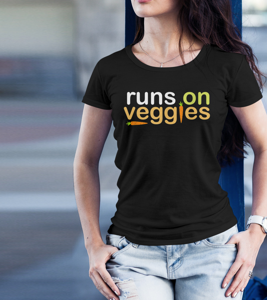 Runs On Veggies Carrot Vegetarian T-Shirt