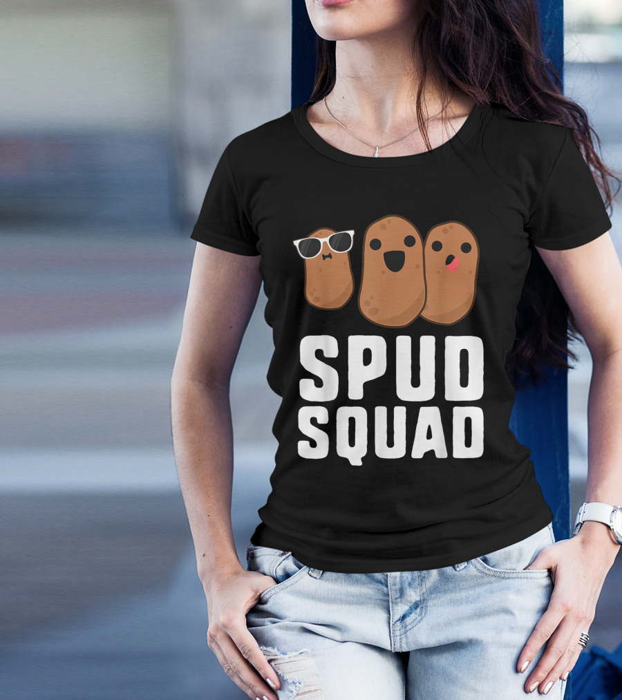 Spud Squad Potato Friend Team Vegetable Happy Cartoon Potatoes T-Shirt