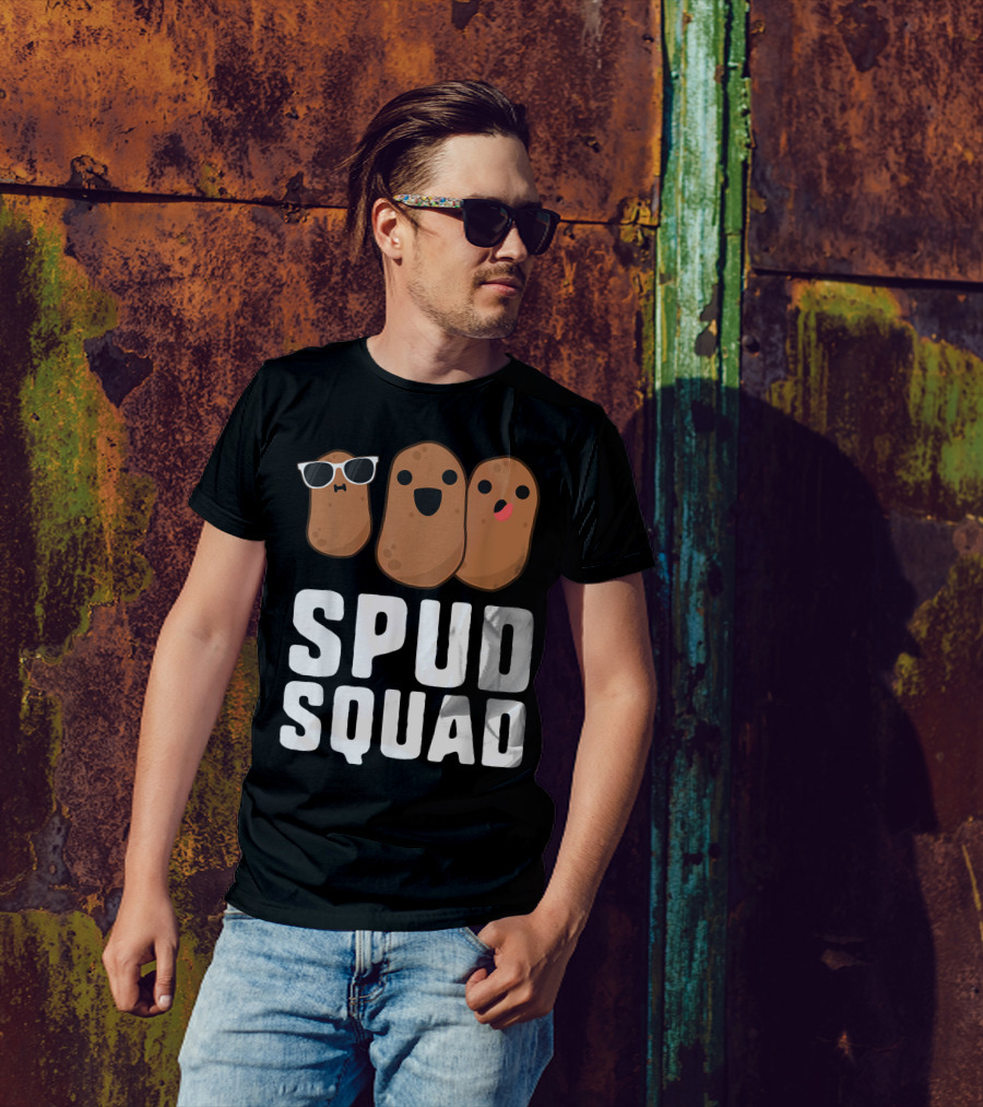 Spud Squad Potato Friend Team Vegetable Happy Cartoon Potatoes T-Shirt
