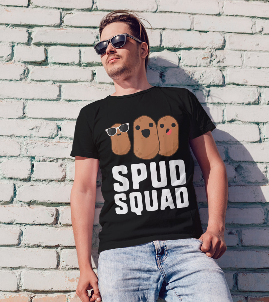 Spud Squad Potato Friend Team Vegetable Happy Cartoon Potatoes T-Shirt