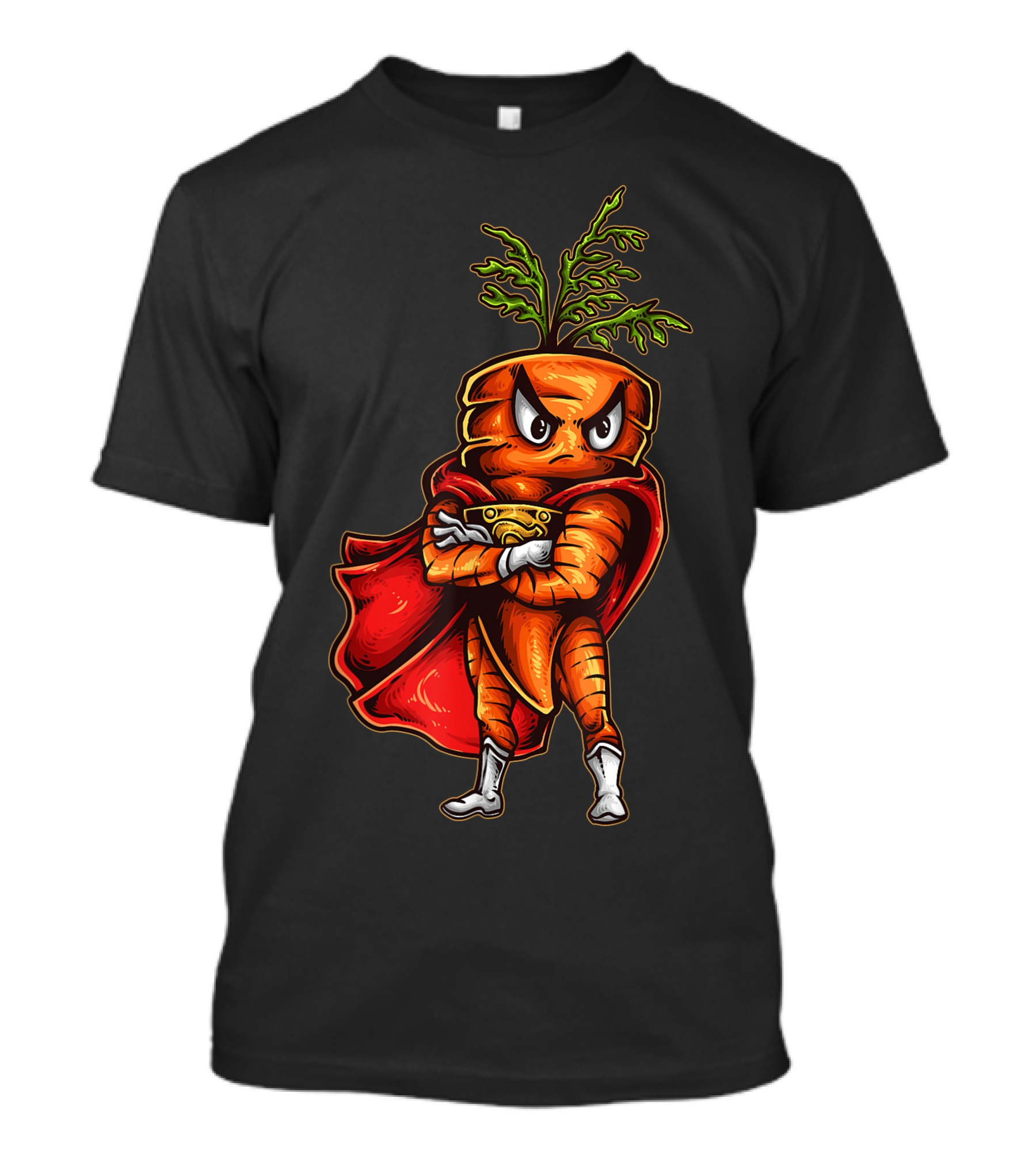 Super Carrot Vegan Superhero Cape Crusader T-Shirt