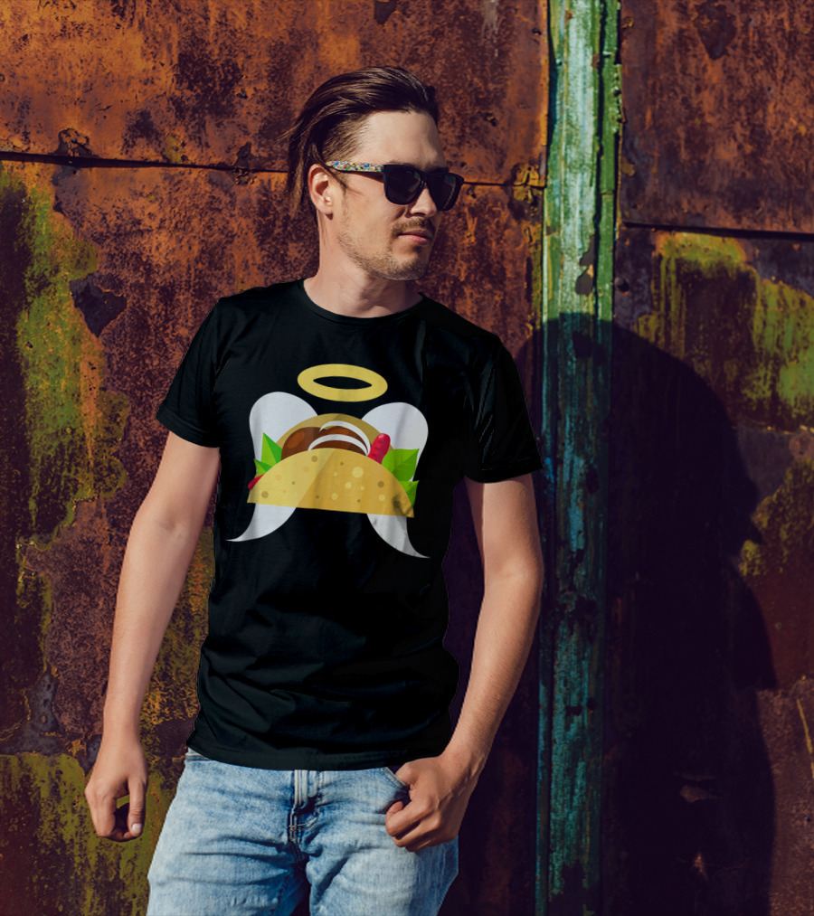 Taco Angel I Love Tacos Mexican Food Burrito Halo Wings T-Shirt