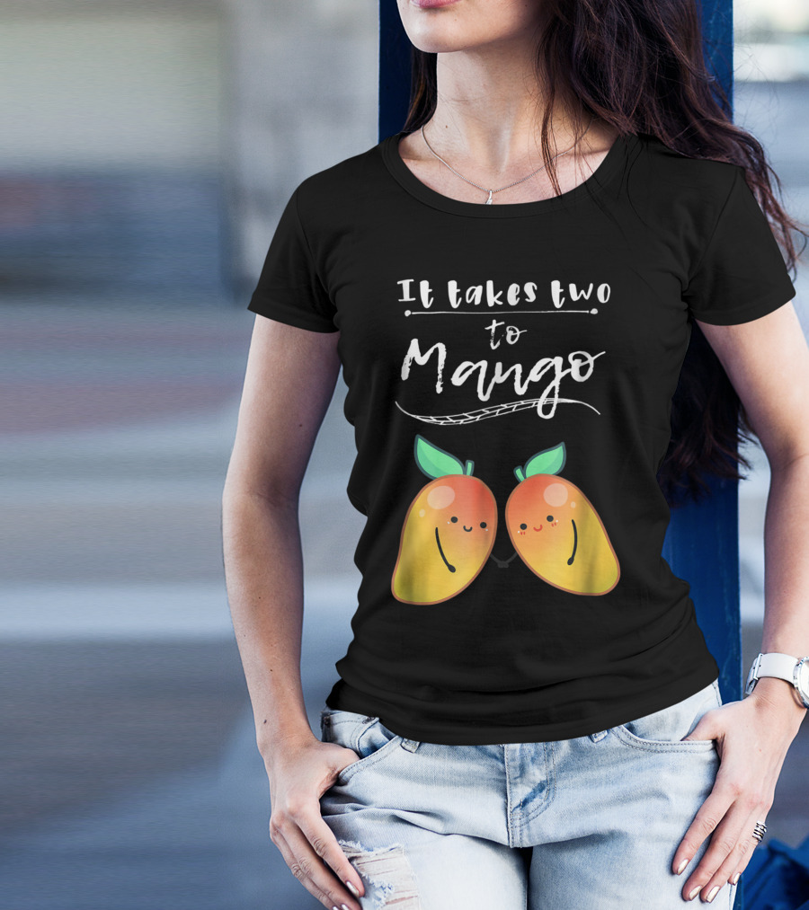 Valentines Day Fruit Pun: It Takes Two To Mango Cute Mango Pair T-Shirt
