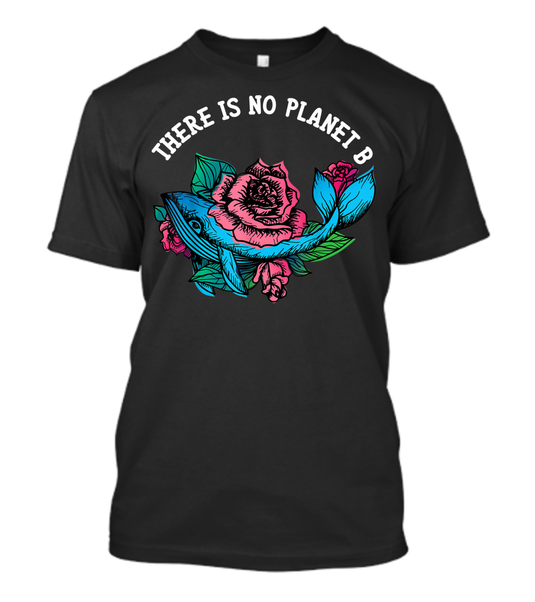 There Is No Planet B Flower Whale Earth Day Vegan Diver T-Shirt