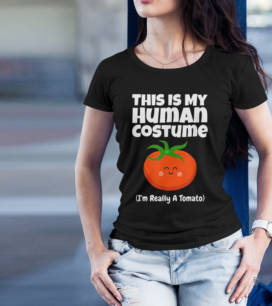 This Is My Human Costume I'm Really A Tomato Kids And Vegans T-Shirt