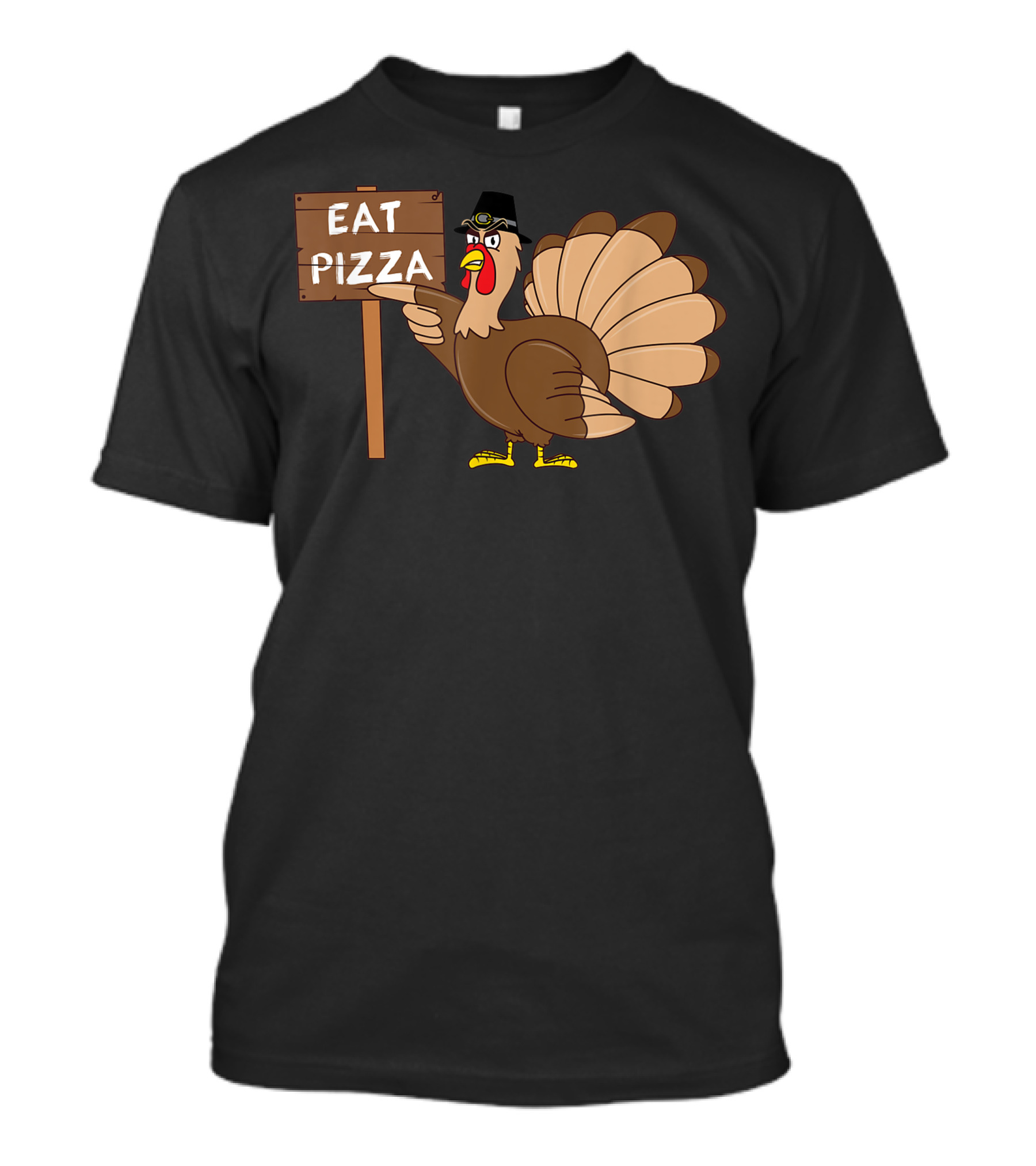 Eat Pizza Turkey Kids Adult Vegan Thanksgiving T-Shirt