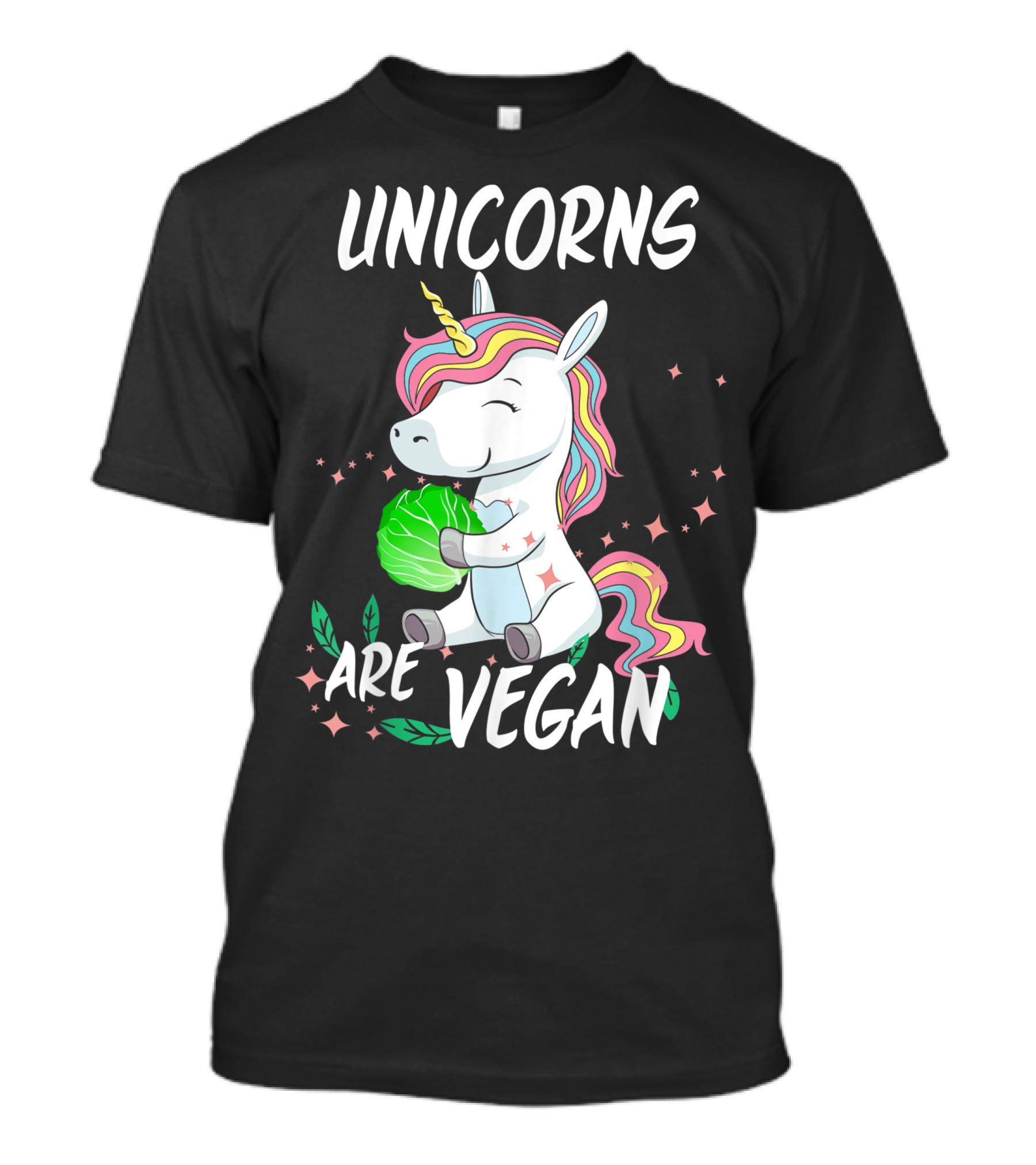 Unicorns Are Vegan Veggie Kids Girls Herbivore Magic Fantasy Rainbow T-Shirt