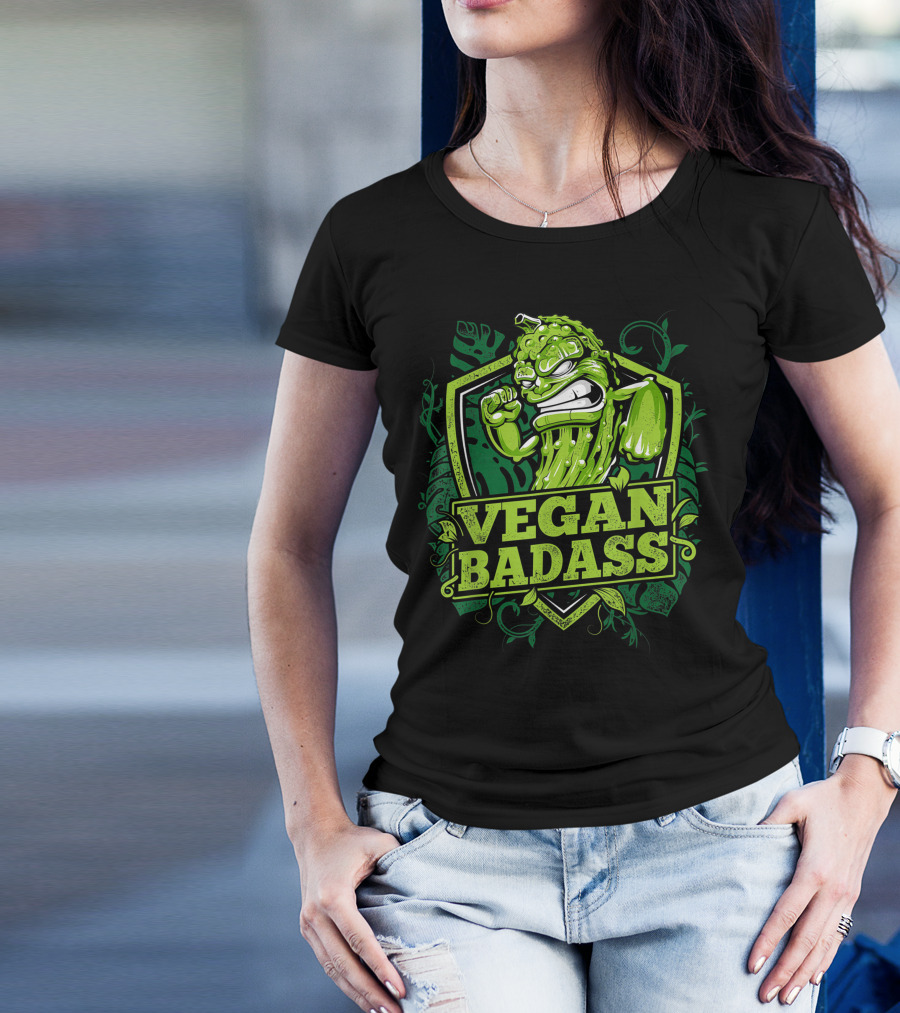 Vegan Badass Powerhouse Cucumber Fitness Bodybuilding Beast T-Shirt