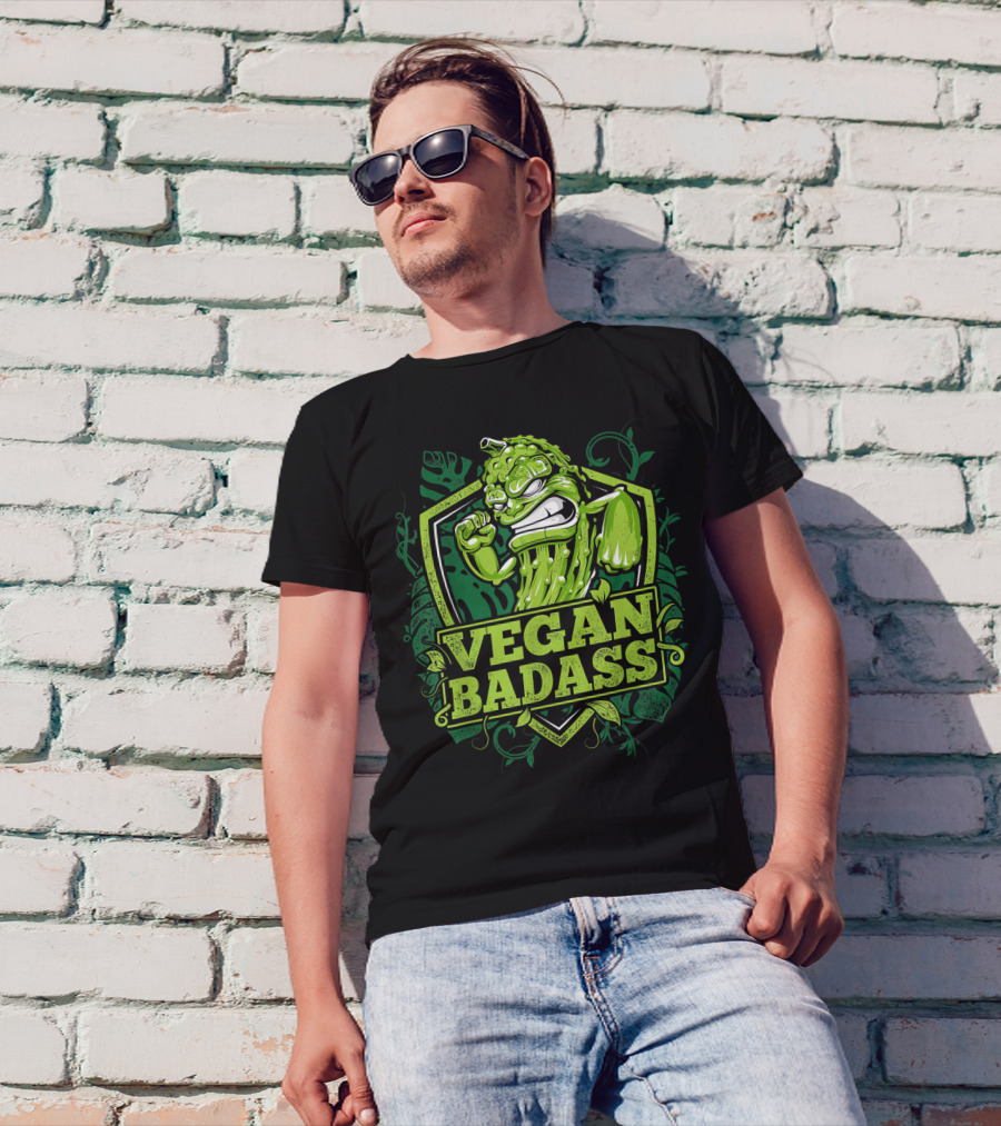 Vegan Badass Powerhouse Cucumber Fitness Bodybuilding Beast T-Shirt