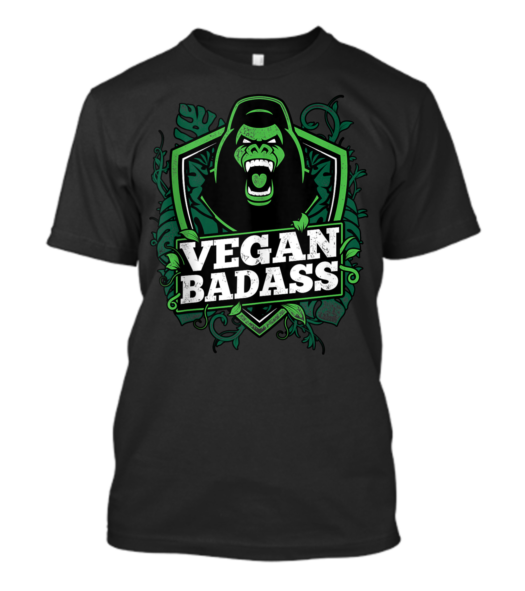 Vegan Badass Fitness Gorilla Bodybuilding Beast Q9 Jungle Strength T-Shirt