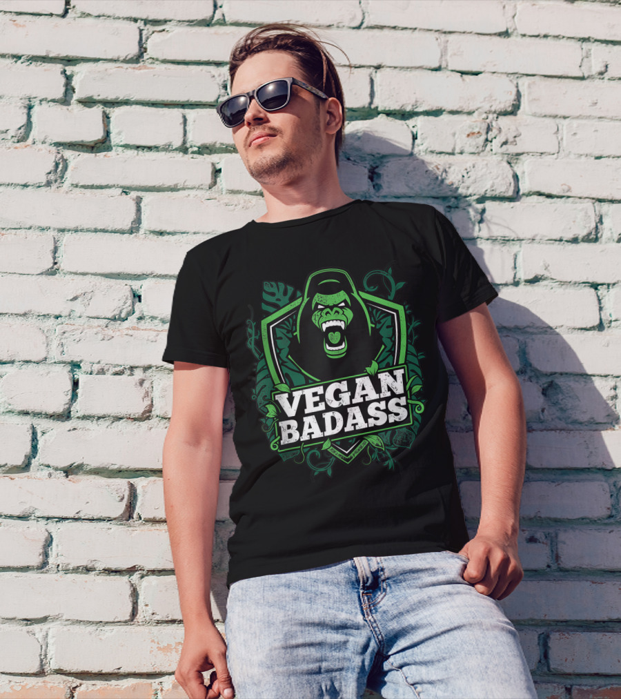 Vegan Badass Fitness Gorilla Bodybuilding Beast Q9 Jungle Strength T-Shirt